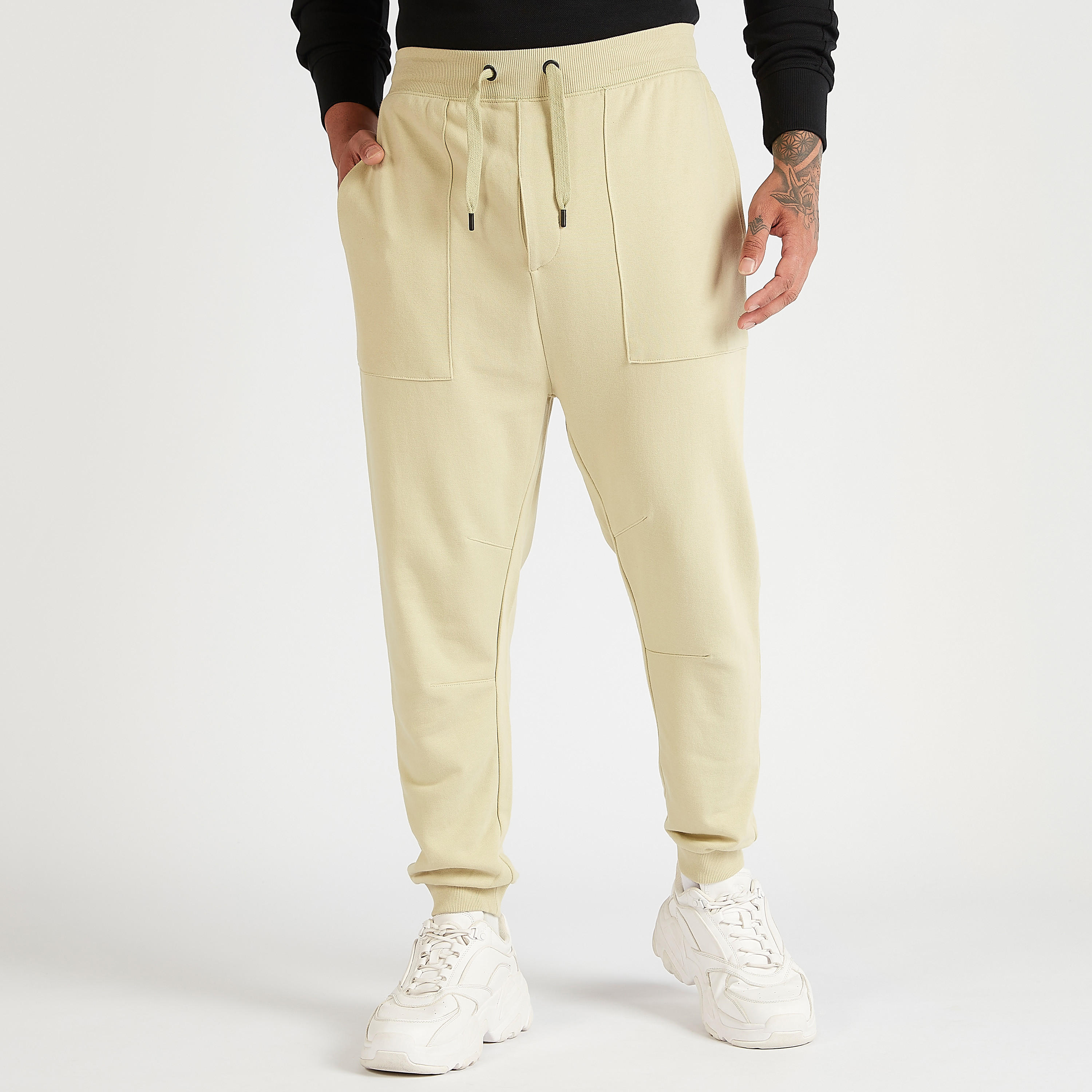 Solid Joggers with Drawstring Closure and Pockets-men-clothing-bottoms-joggers-image-1