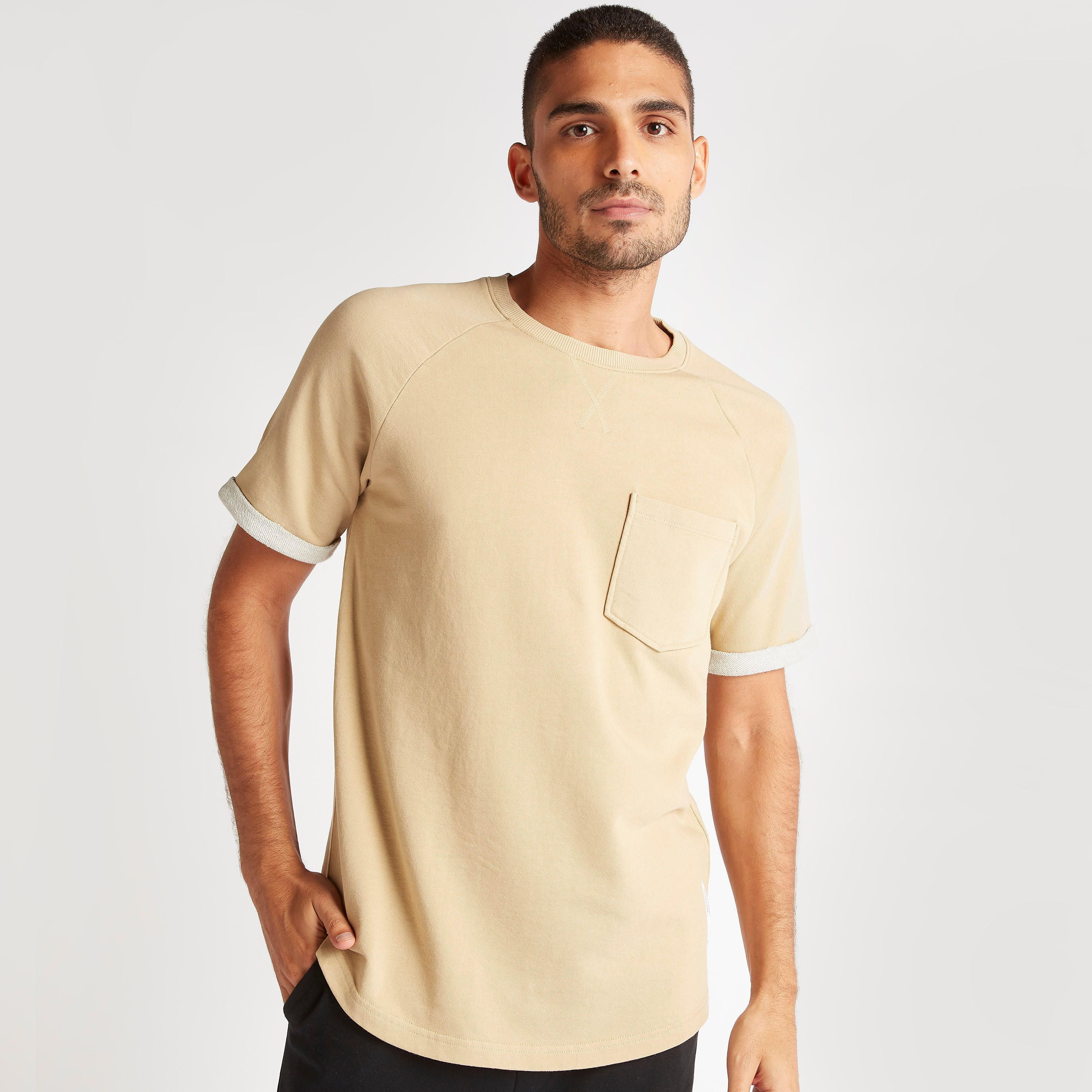 Textured T-shirt with Raglan Sleeves and Patch Pocket-men-clothing-tshirtsandpolos-tshirts-image-1