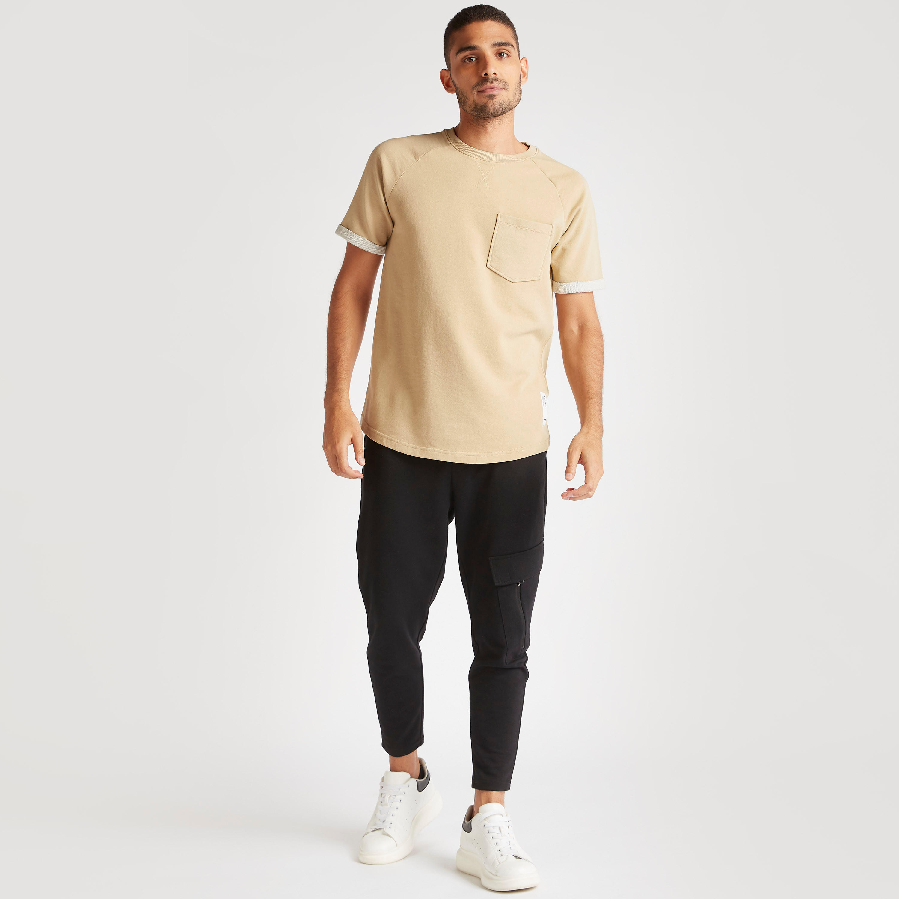 Textured T-shirt with Raglan Sleeves and Patch Pocket-men-clothing-tshirtsandpolos-tshirts-image-5