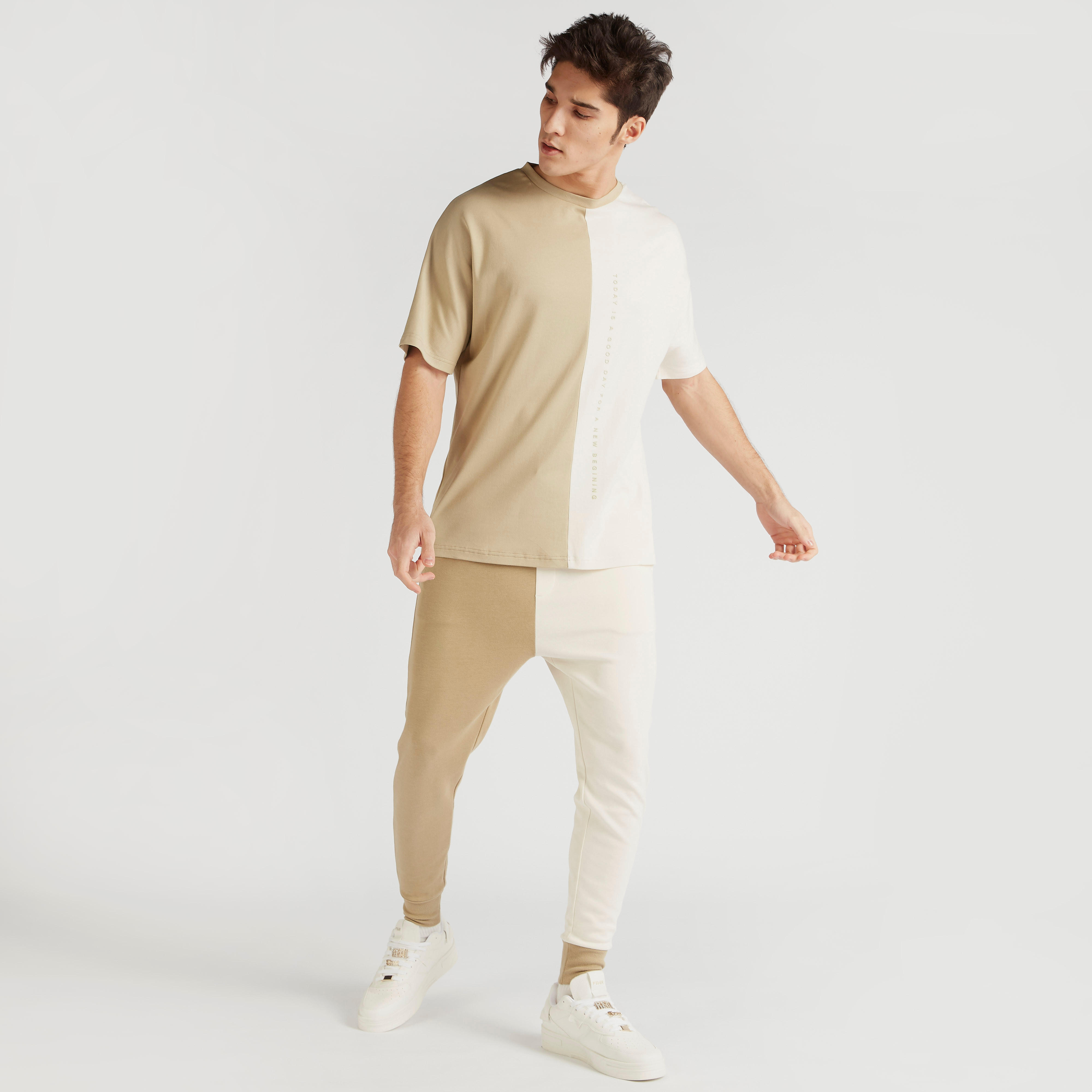 Colourblocked Mid-Rise Joggers with Drawstring Closure-men-clothing-bottoms-joggers-image-2