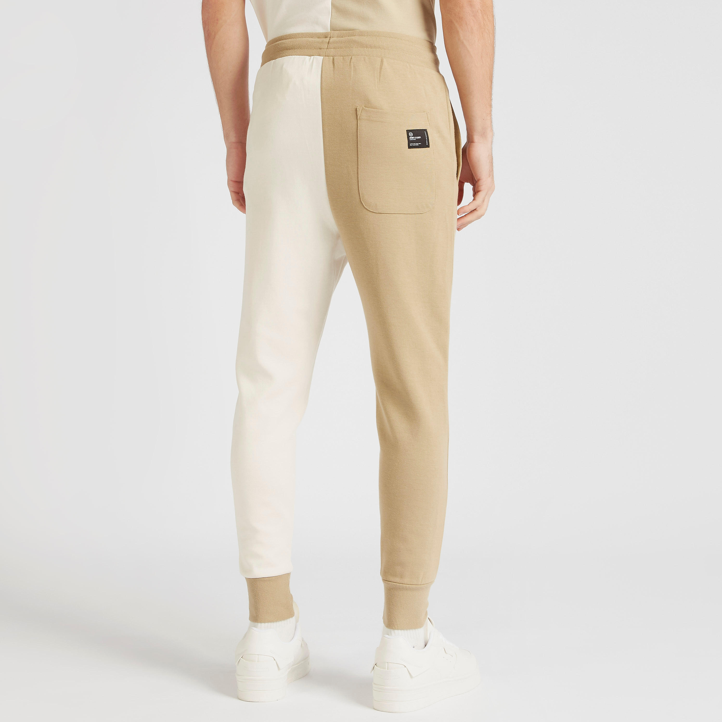 Colourblocked Mid-Rise Joggers with Drawstring Closure-men-clothing-bottoms-joggers-image-4