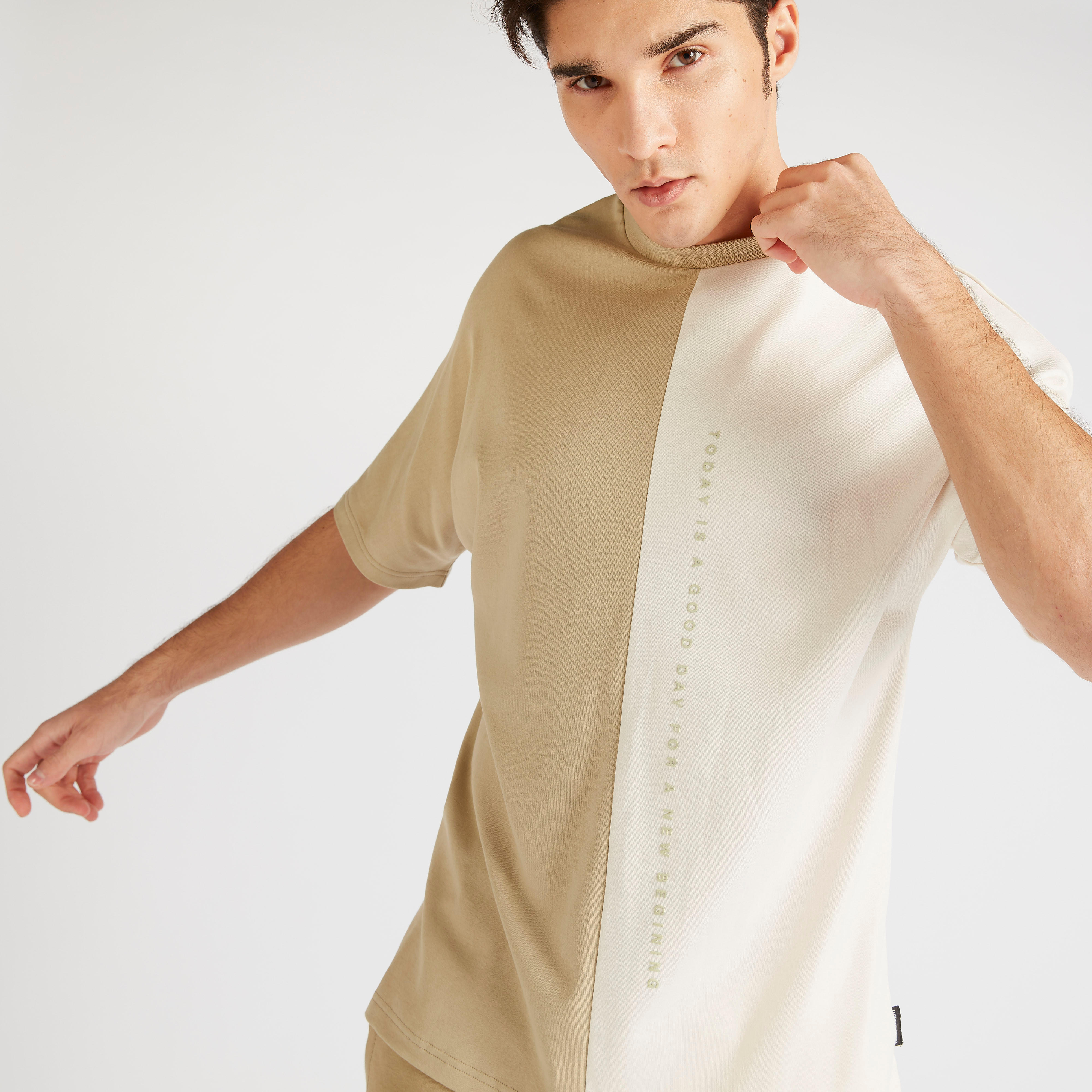 تيشيرت بقوالب ملوّنة وياقة ضيقة وأكمام قصيرة-men-clothing-tshirtsandpolos-tshirts-image-5