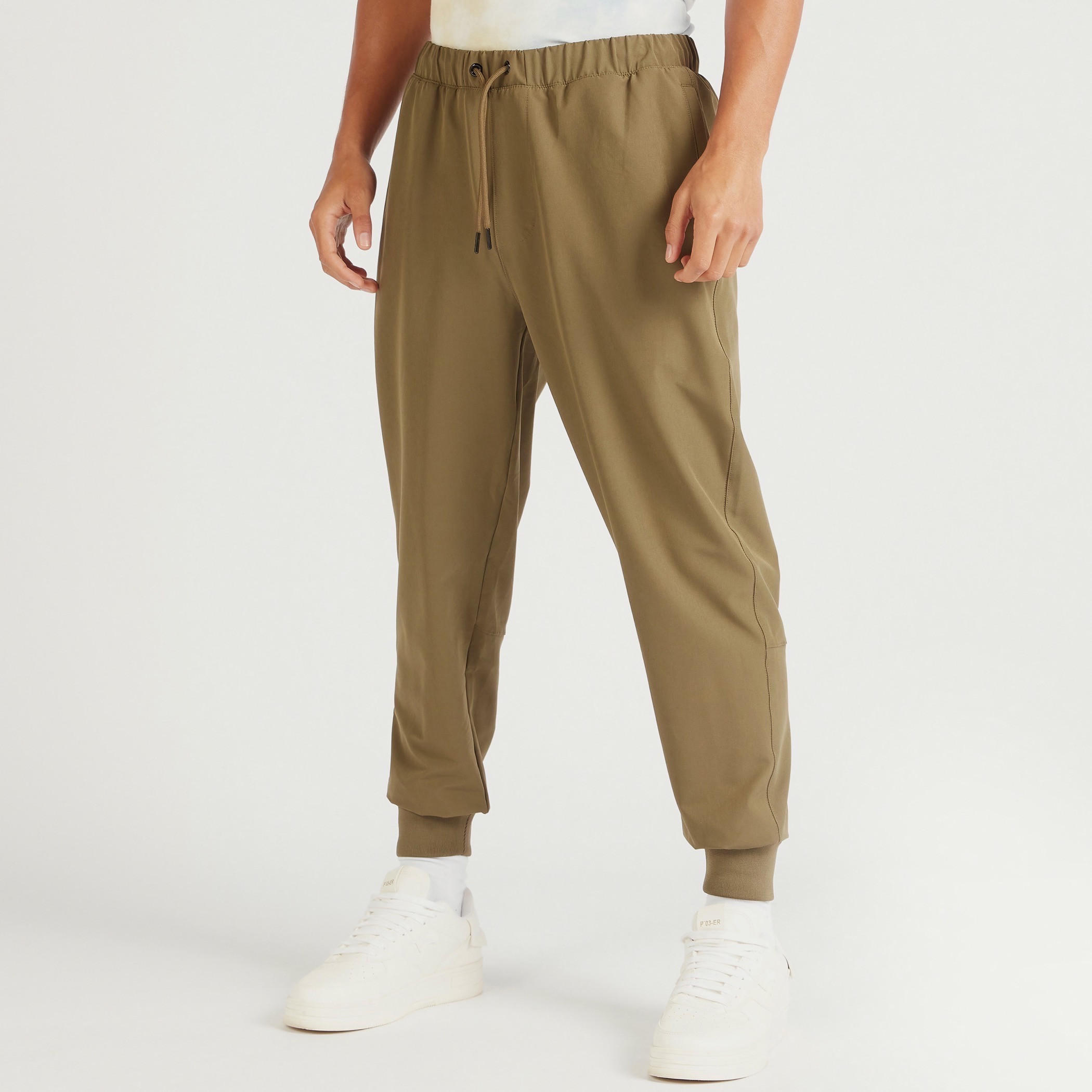 Solid Mid-Rise Joggers with Drawstring Closure and Pockets-men-clothing-bottoms-joggers-image-1