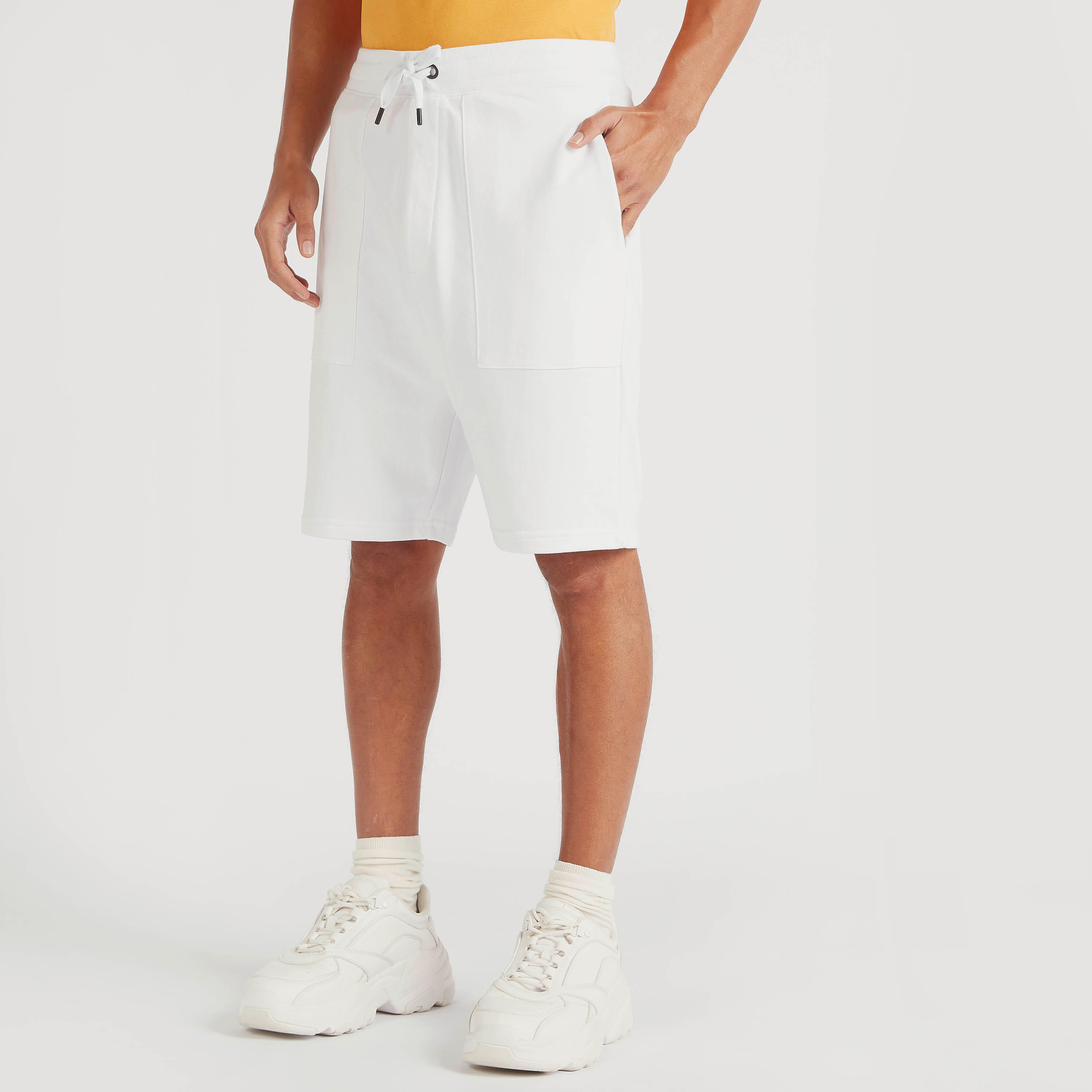 Solid Shorts with Drawstring Closure and Pockets-men-clothing-bottoms-shorts-image-1