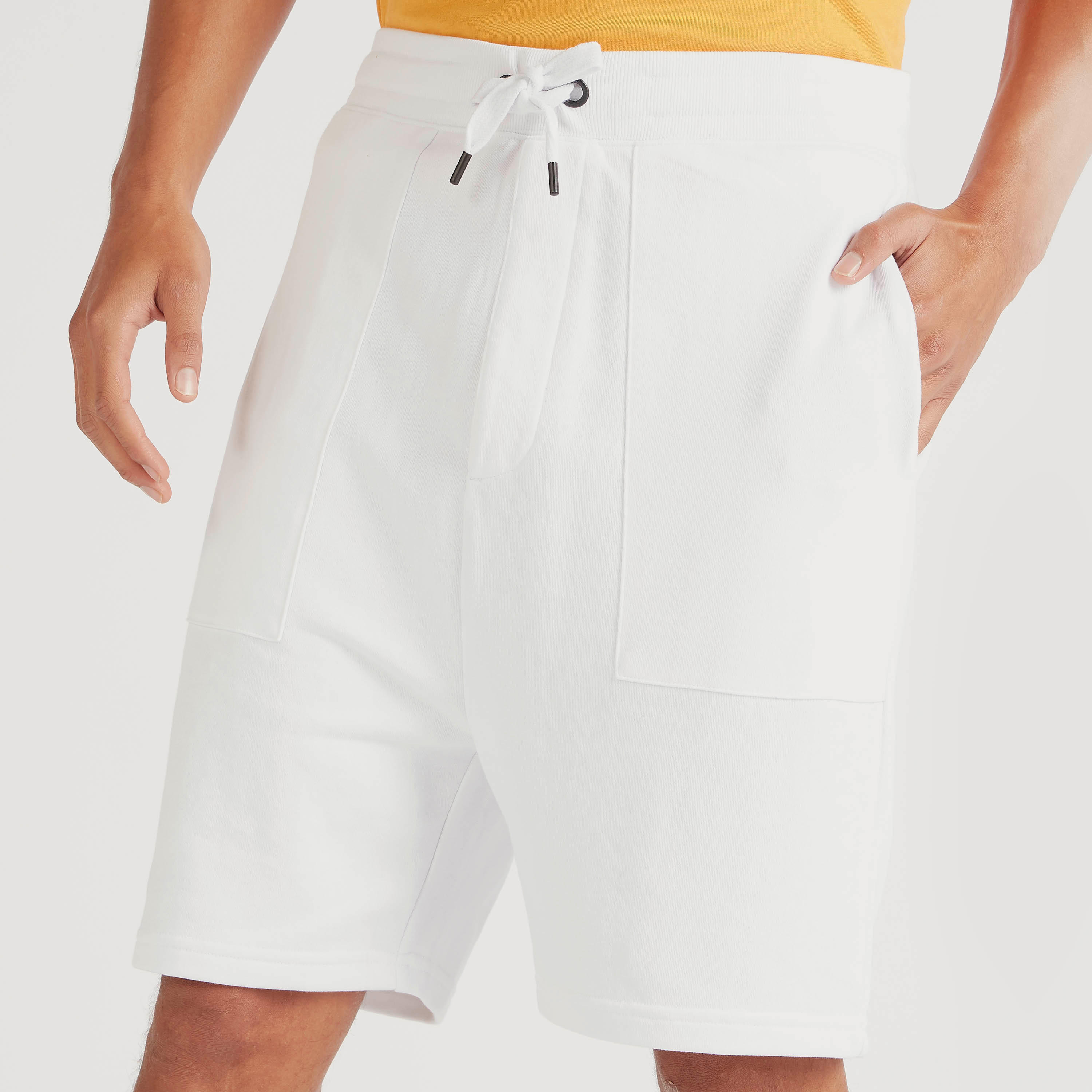 Solid Shorts with Drawstring Closure and Pockets-men-clothing-bottoms-shorts-image-3