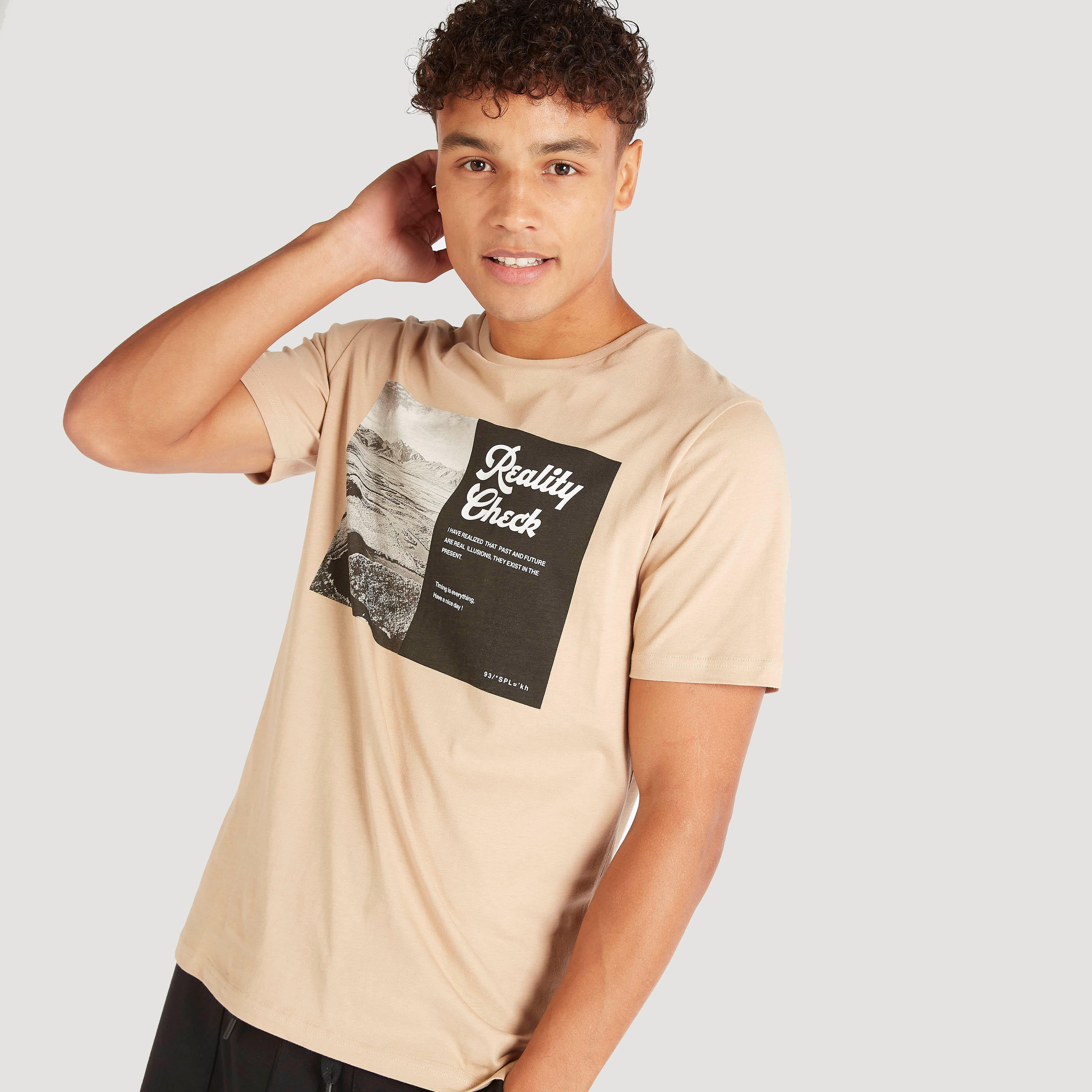 Printed Crew Neck T-shirt with Short Sleeves-men-clothing-tshirtsandpolos-tshirts-image-1