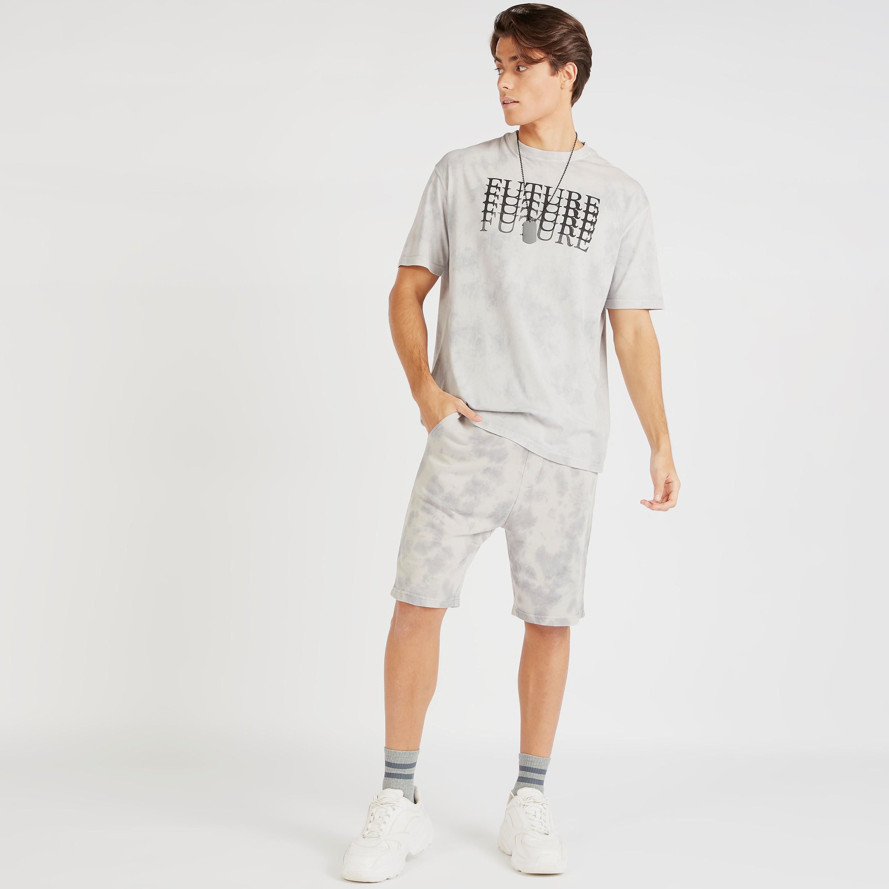 Tie-Dye Print Shorts with Pockets and Drawstring Closure-men-clothing-bottoms-shorts-image-2