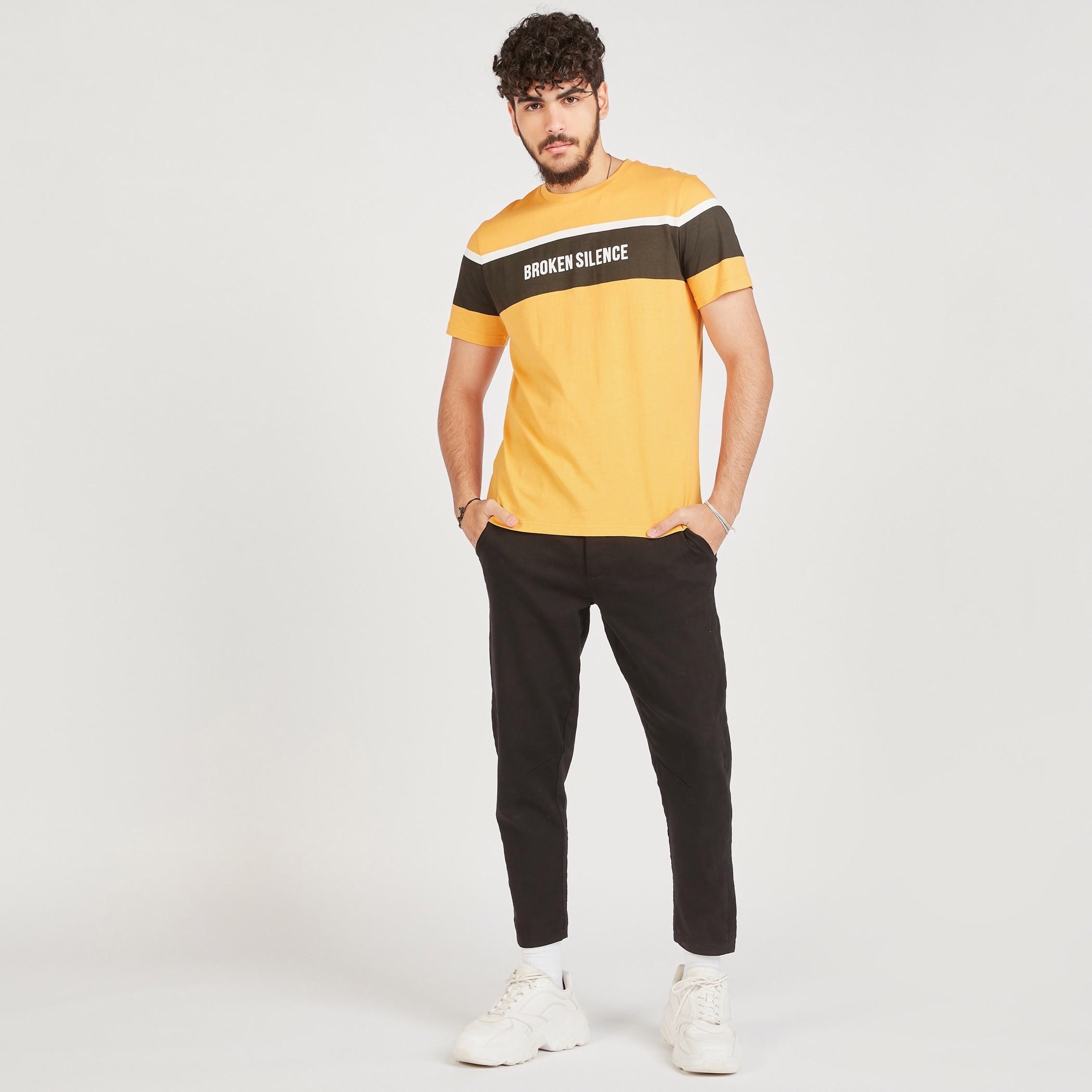 Printed Crew Neck T-shirt with Short Sleeves-men-clothing-tshirtsandpolos-tshirts-image-2