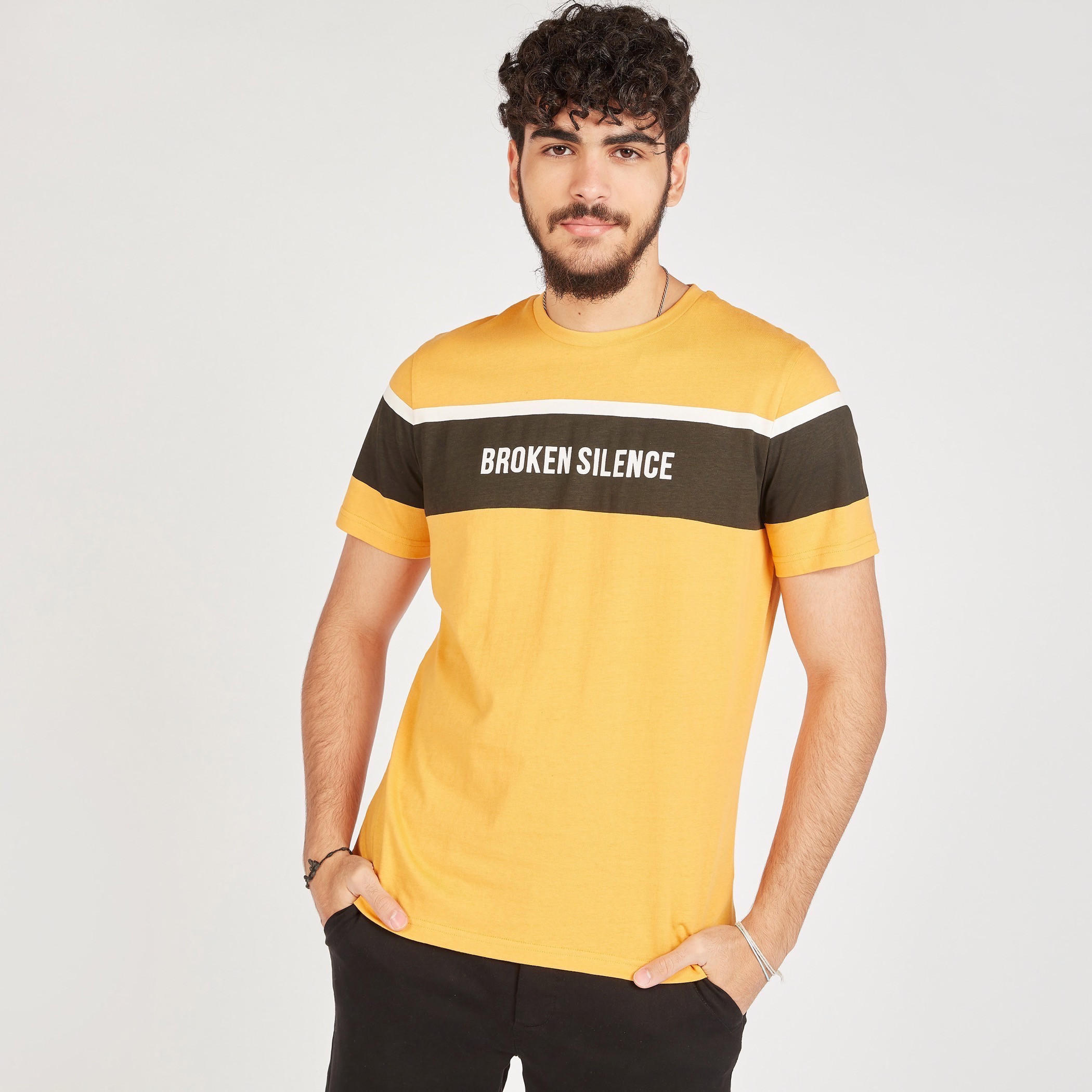 Printed Crew Neck T-shirt with Short Sleeves-men-clothing-tshirtsandpolos-tshirts-image-3