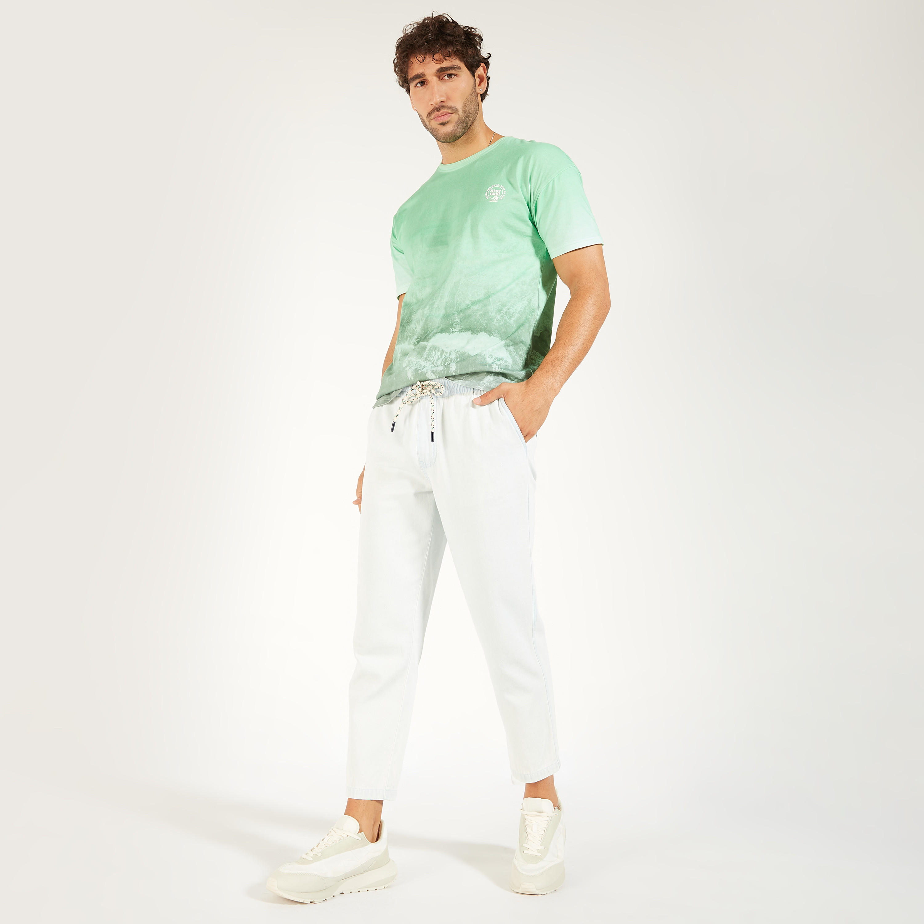 Printed Crew Neck T-shirt with Short Sleeves-men-clothing-tshirtsandpolos-tshirts-image-2