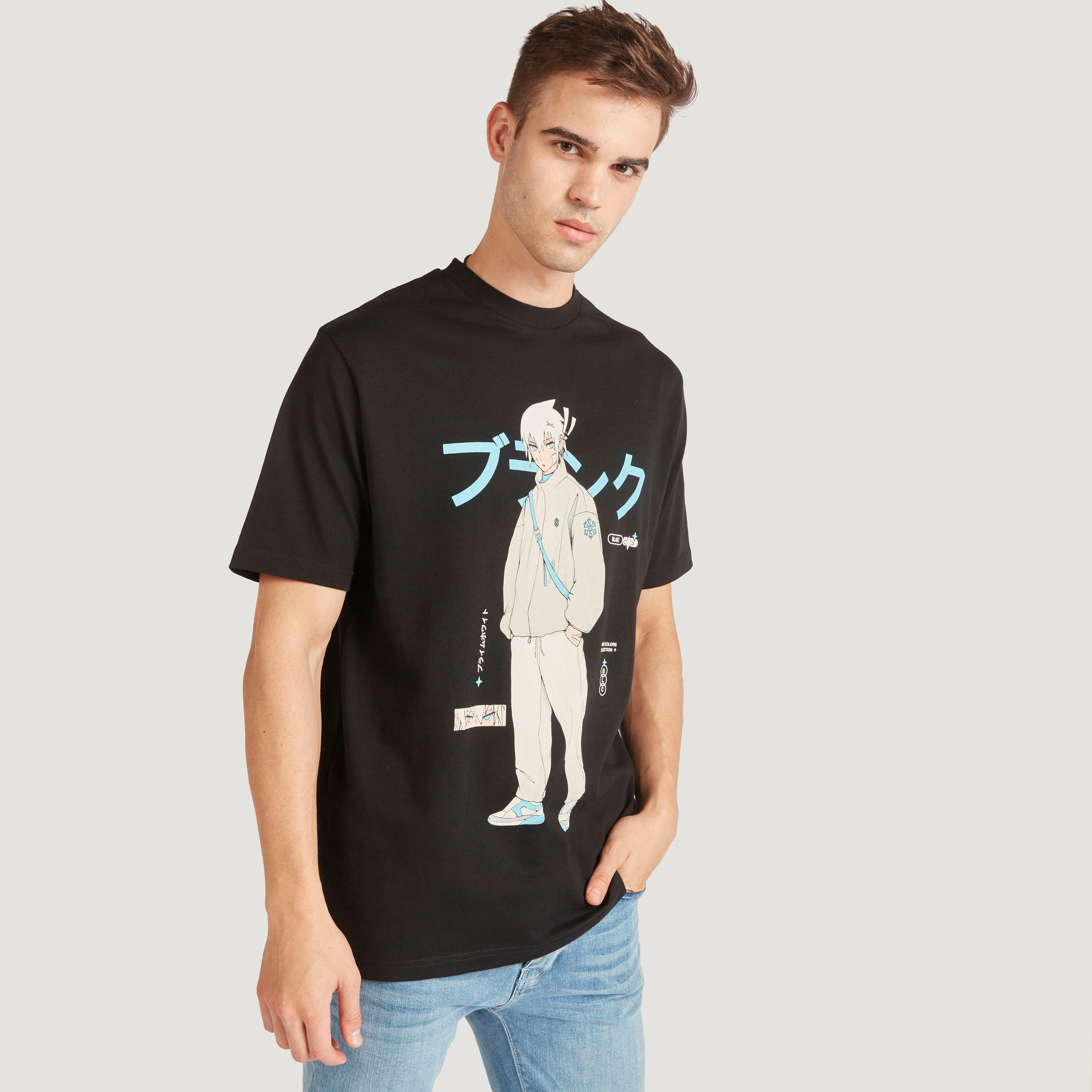 Graphic Print T-shirt with Short Sleeves and Crew Neck-men-clothing-tshirtsandpolos-tshirts-image-3