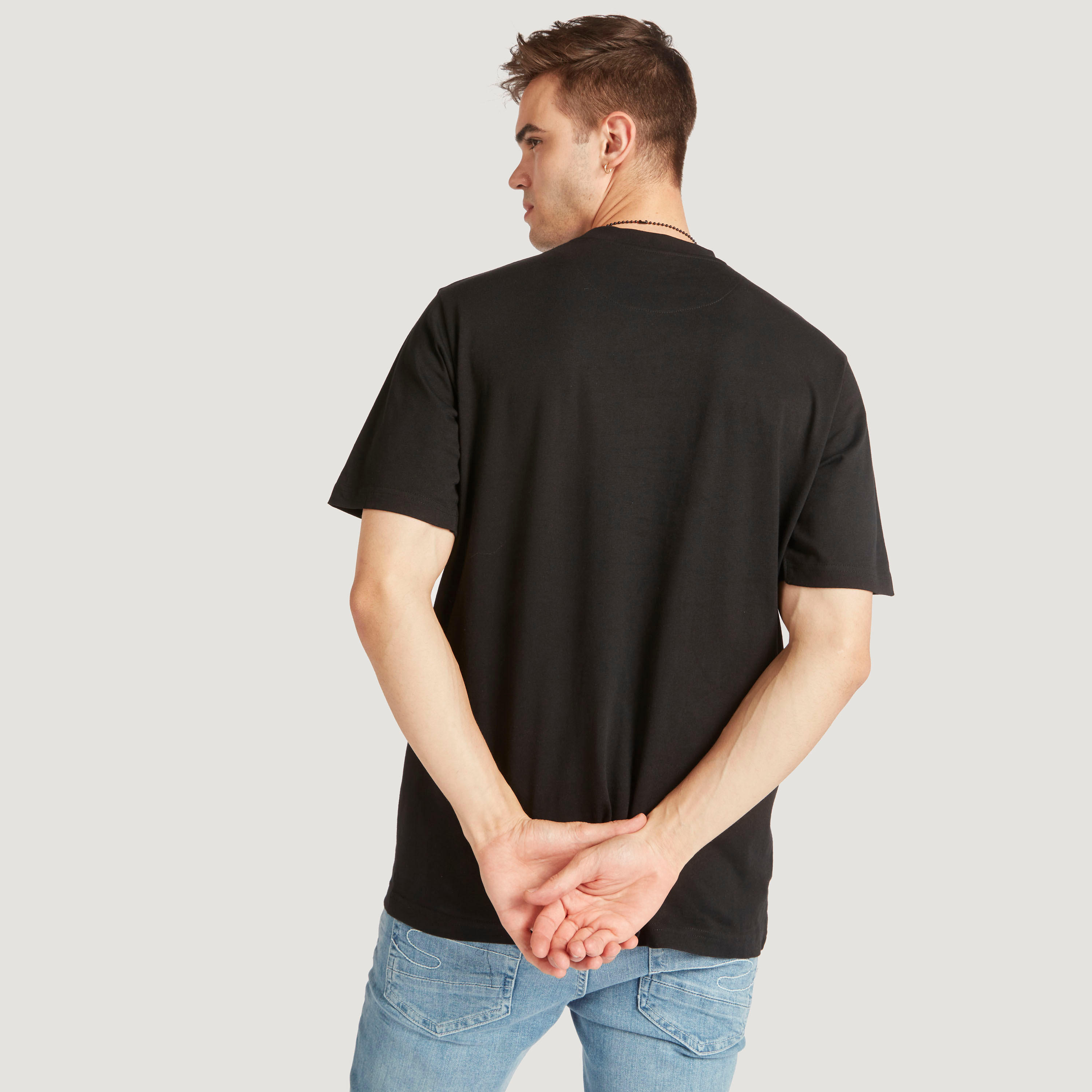 Graphic Print T-shirt with Short Sleeves and Crew Neck-men-clothing-tshirtsandpolos-tshirts-image-4