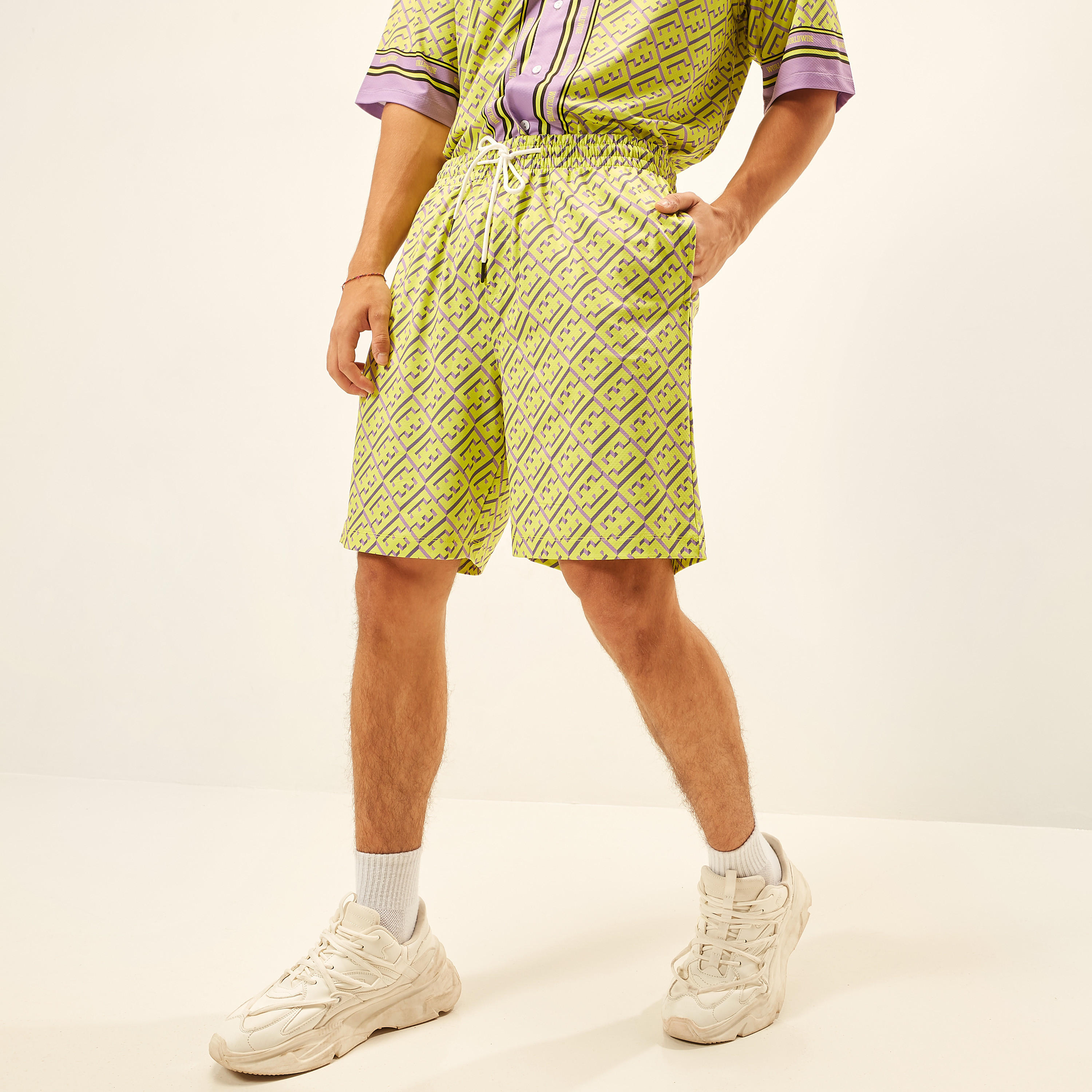 Printed Shorts with Drawstring Closure and Pockets-men-clothing-bottoms-shorts-image-1