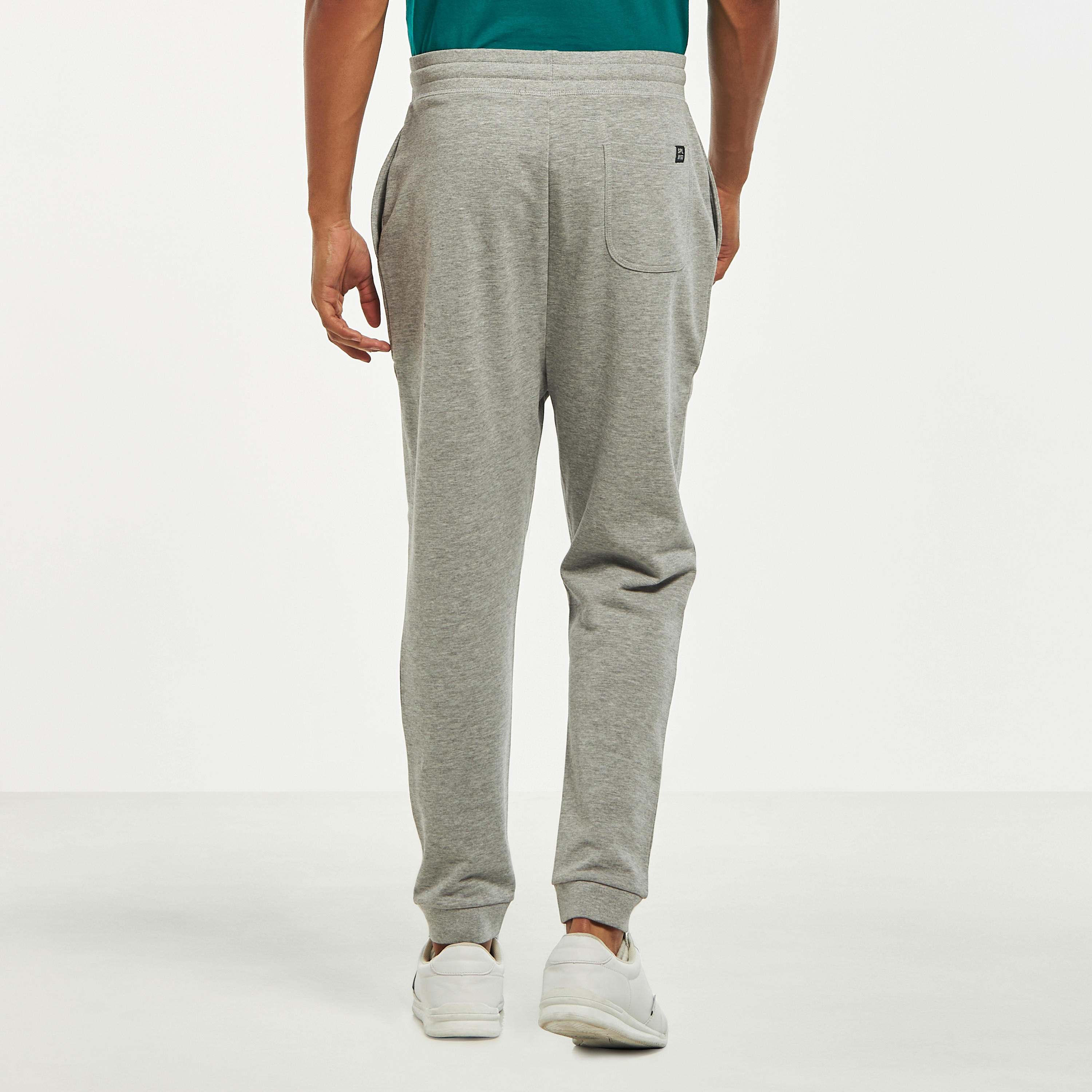 بنطلون رياضي سادة بخصر مطاطي وجيوب فضفاض-men-clothing-bottoms-joggers-image-3