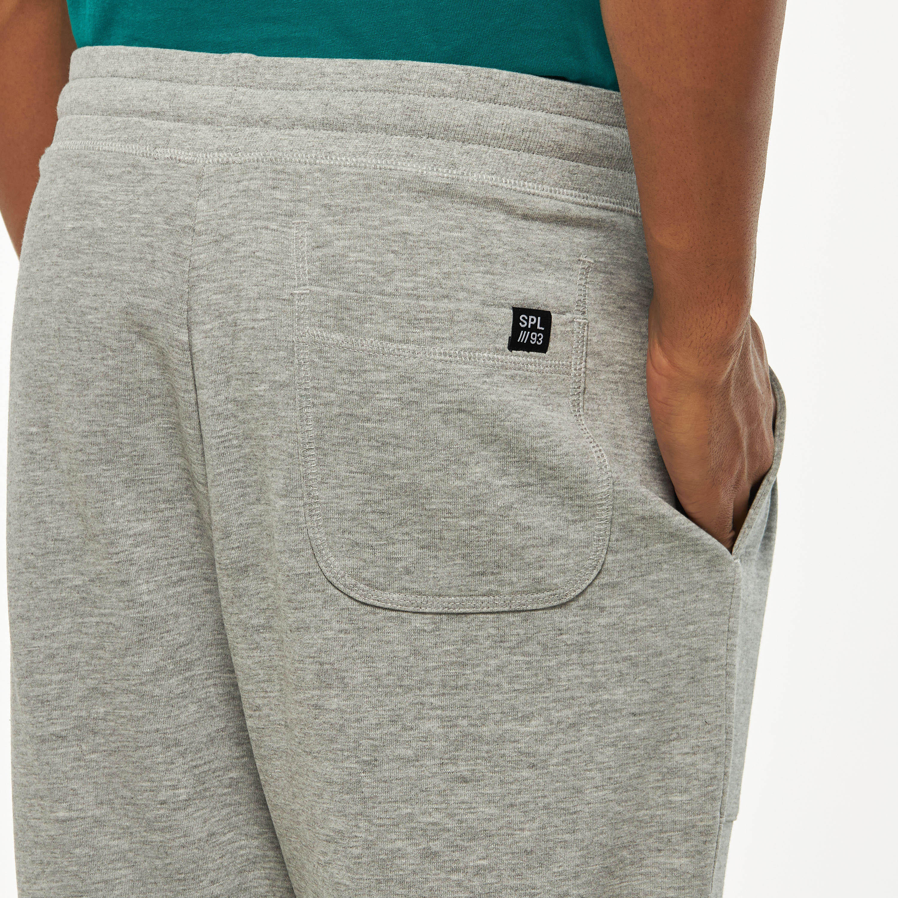 بنطلون رياضي سادة بخصر مطاطي وجيوب فضفاض-men-clothing-bottoms-joggers-image-4