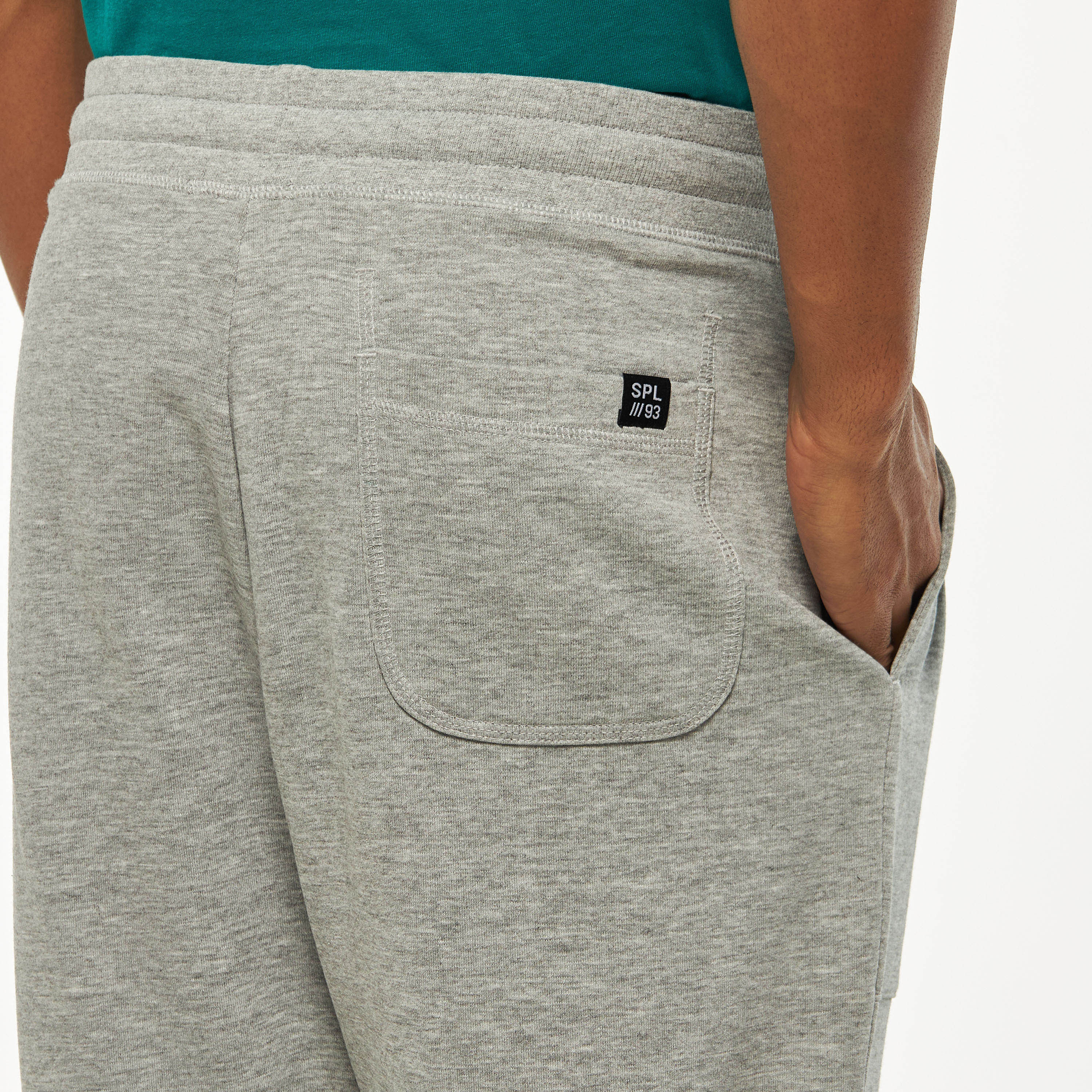 بنطلون رياضي سادة بخصر مطاطي وجيوب فضفاض-men-clothing-bottoms-joggers-image-4