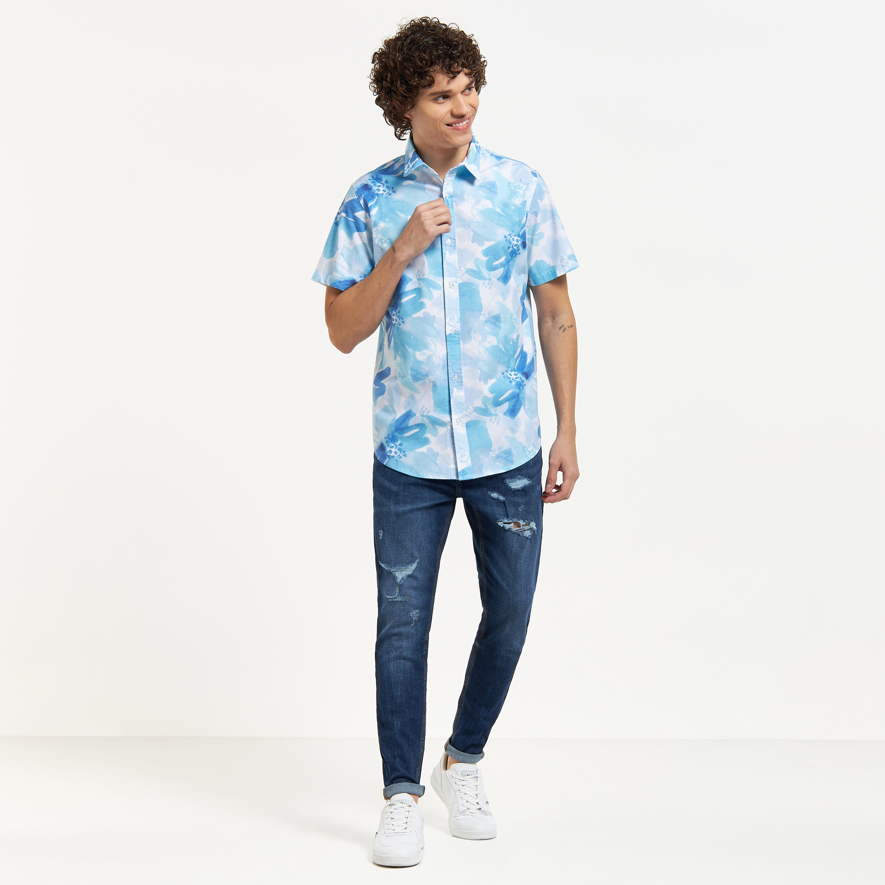 بنطلون جينز بقصة سكيني مضلع بزر إغلاق وجيوب-men-clothing-jeans-image-10