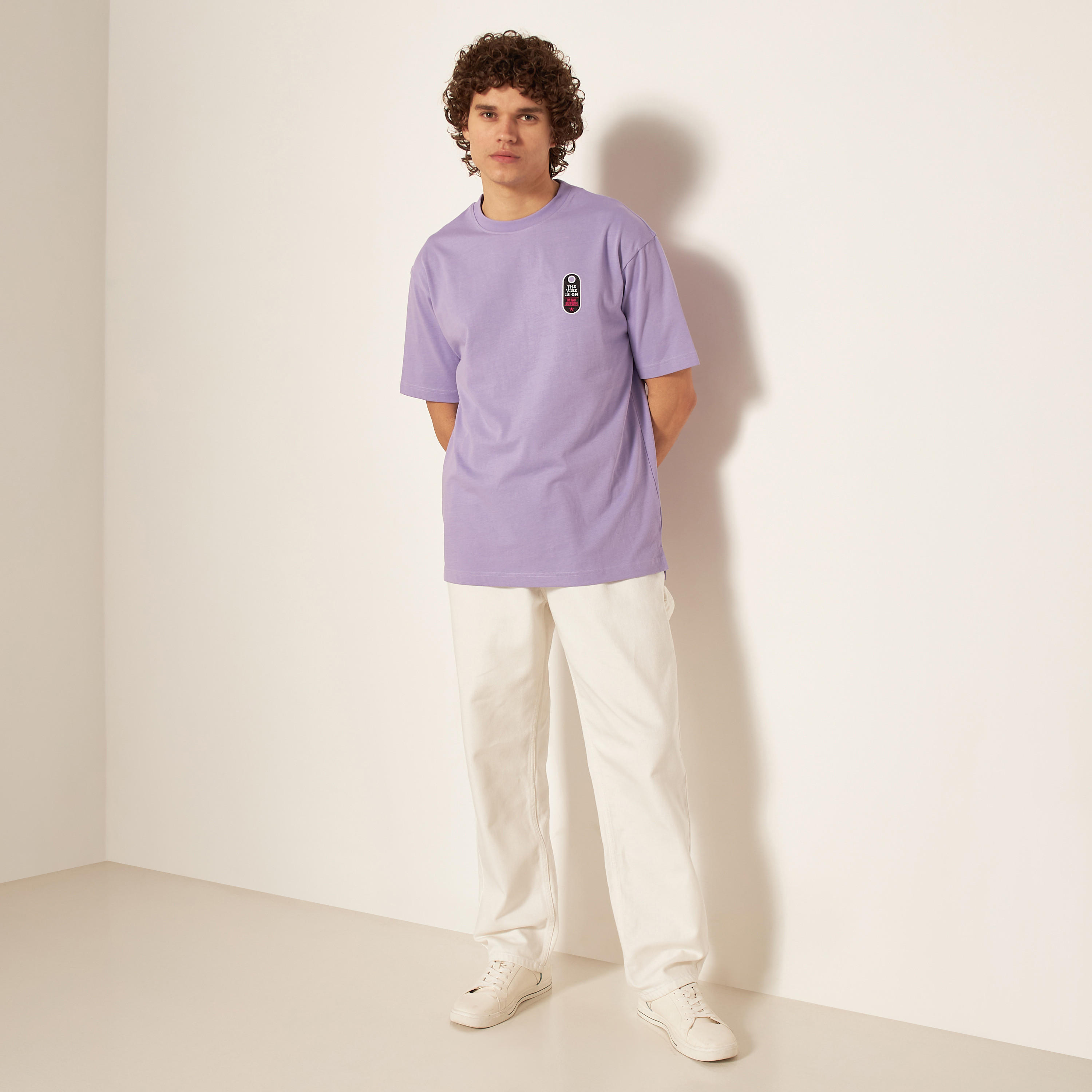 Slogan Print Crew Neck T-shirt with Short Sleeves-men-clothing-tshirtsandpolos-tshirts-image-10