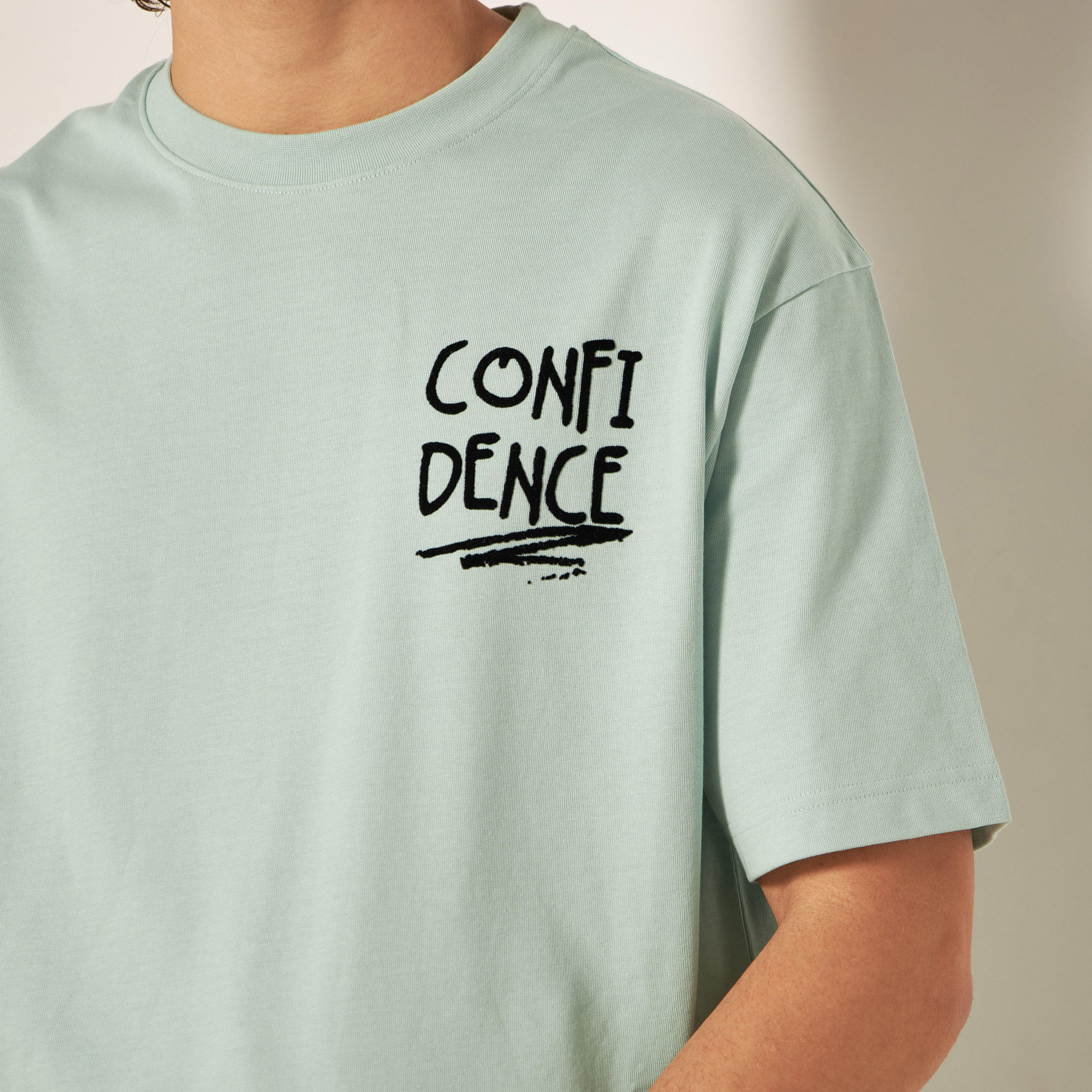 Slogan Print Crew Neck T-shirt with Short Sleeves-men-clothing-tshirtsandpolos-tshirts-image-16