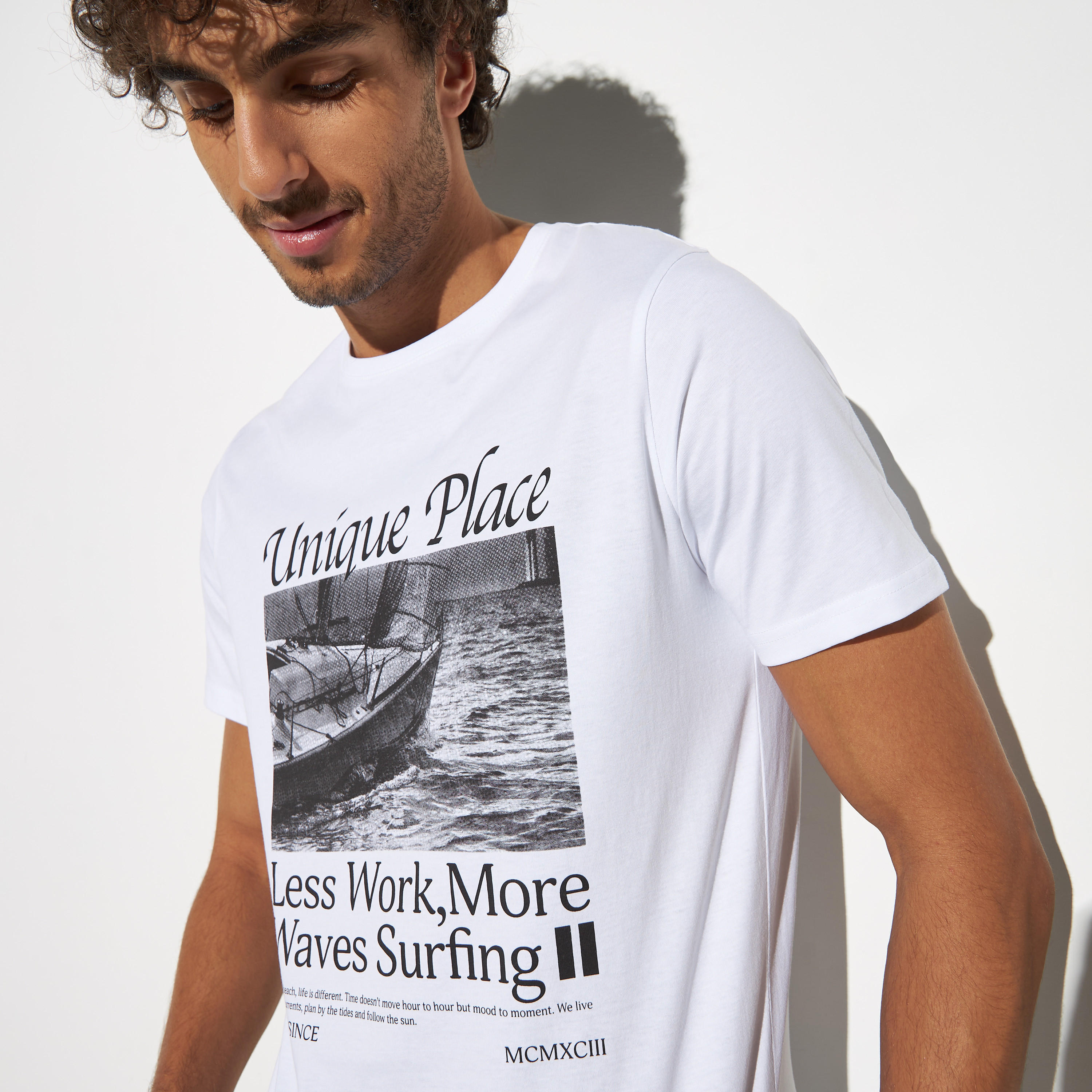 Graphic Print Crew Neck T-shirt with Short Sleeves-men-clothing-tshirtsandpolos-tshirts-image-3