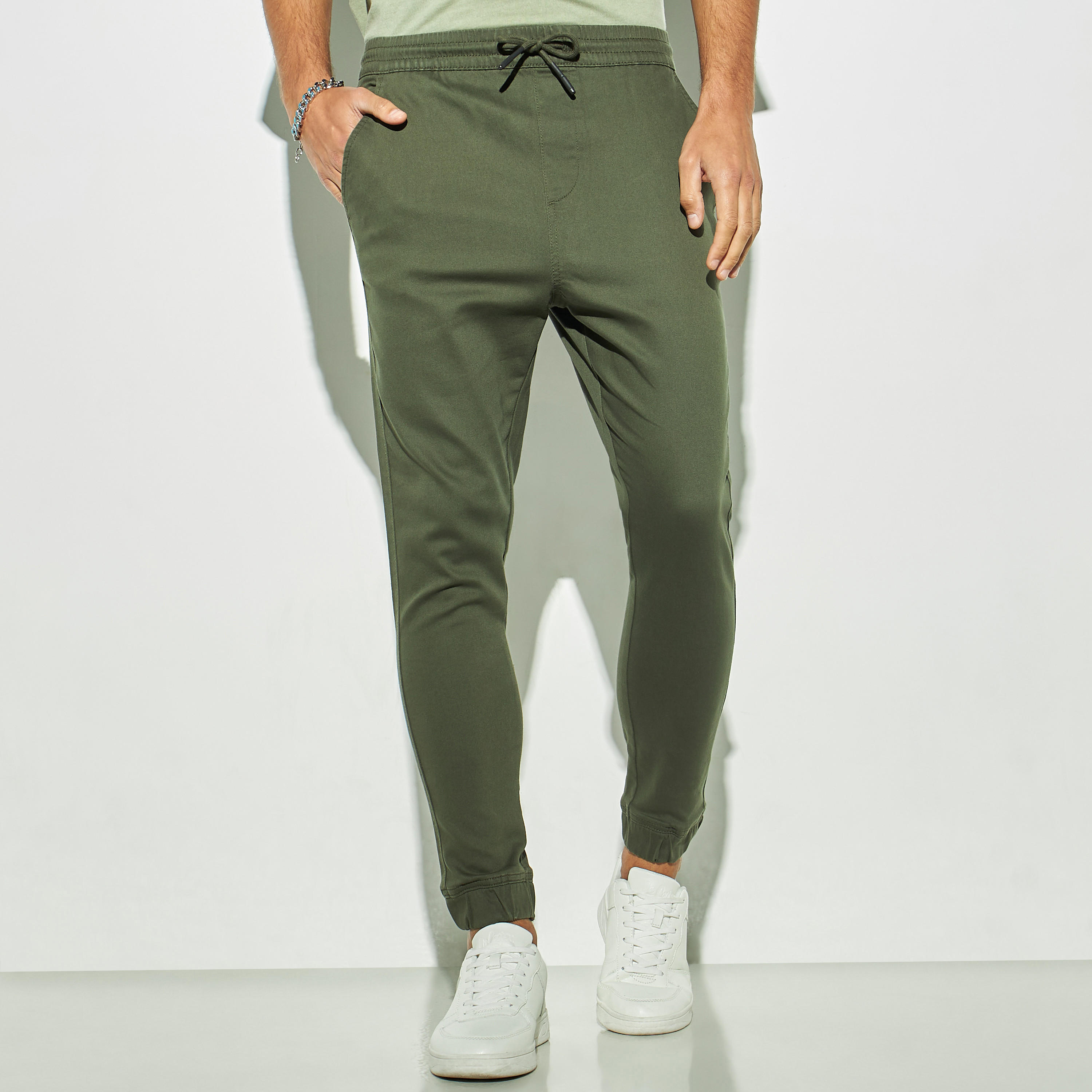 Solid Joggers with Drawstring Closure and Pockets-men-clothing-bottoms-joggers-image-1
