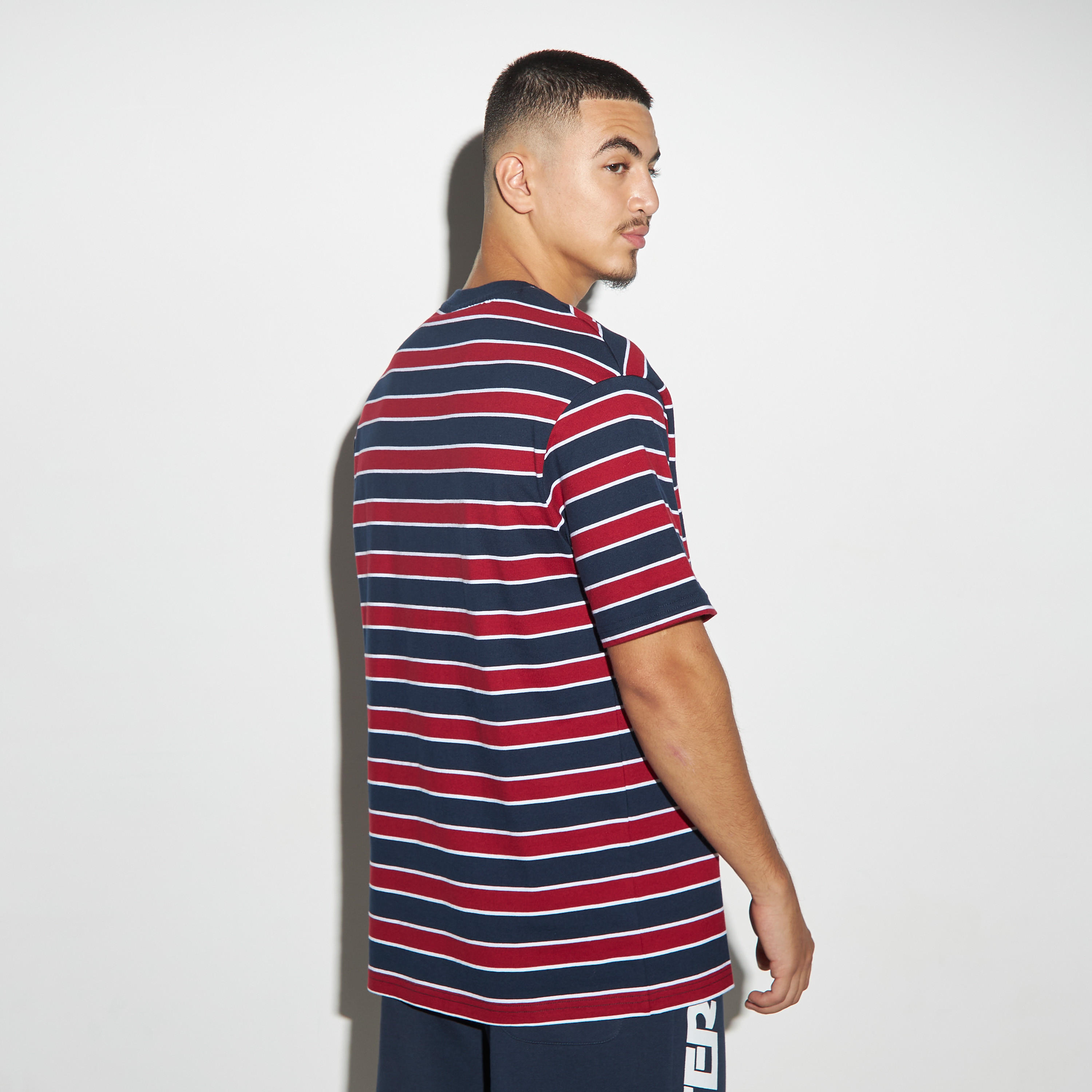 Starter Logo Print Striped T-shirt with Short Sleeves and Crew Neck-men-clothing-tshirtsandpolos-tshirts-image-3