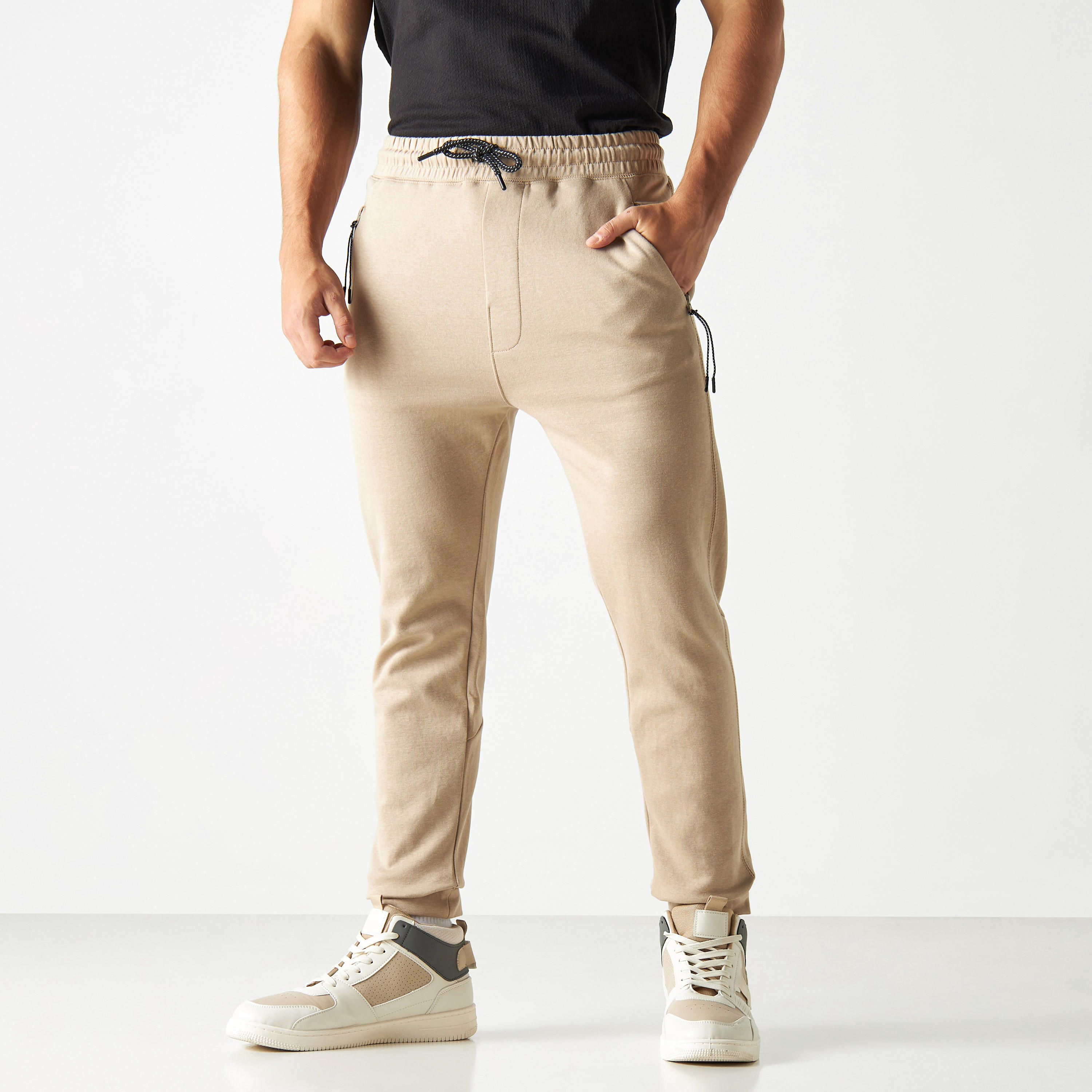 Solid Joggers with Drawstring Closure and Zipped Pockets-men-clothing-bottoms-joggers-image-1