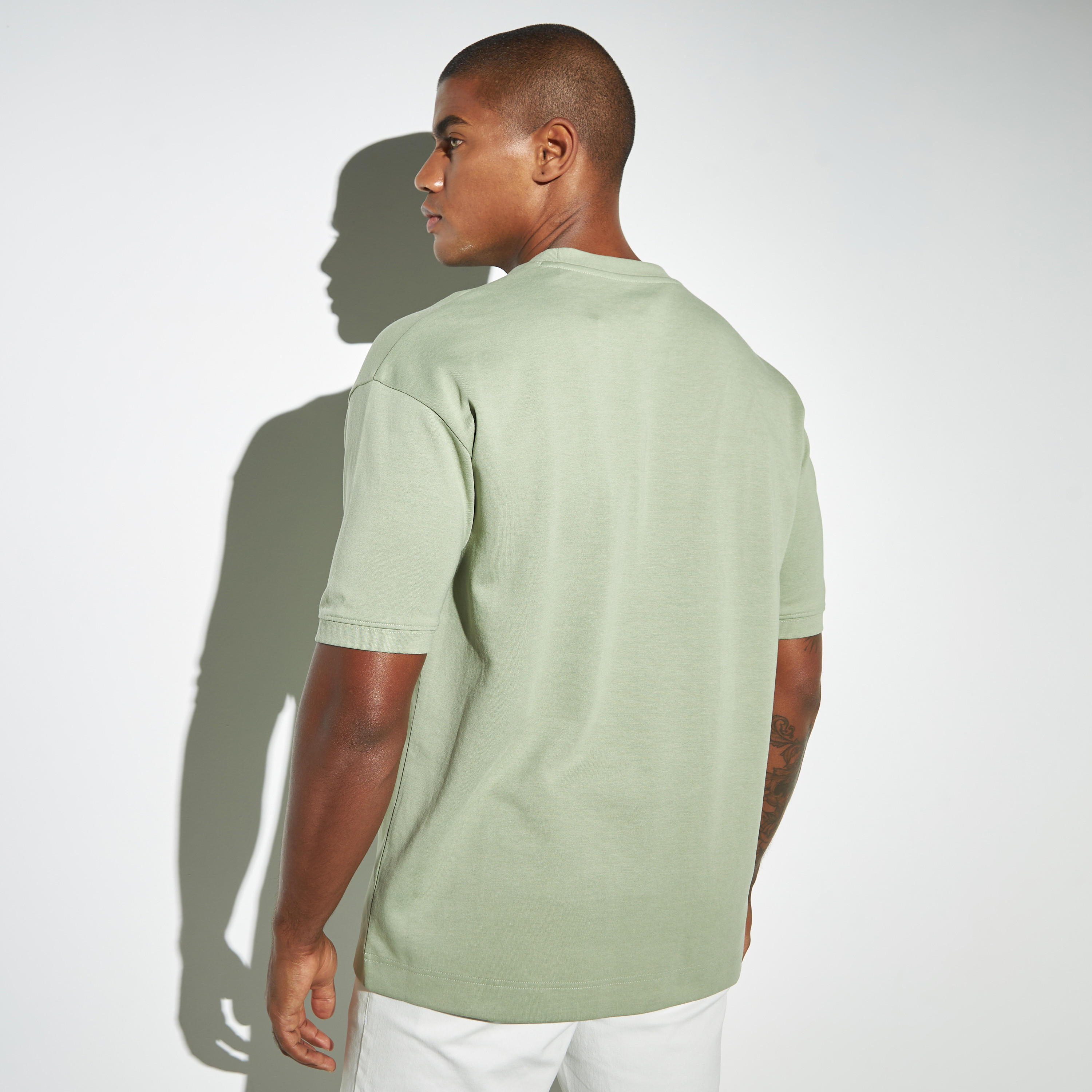 Solid Crew Neck T-shirt with Short Sleeves-men-clothing-tshirtsandpolos-tshirts-image-4