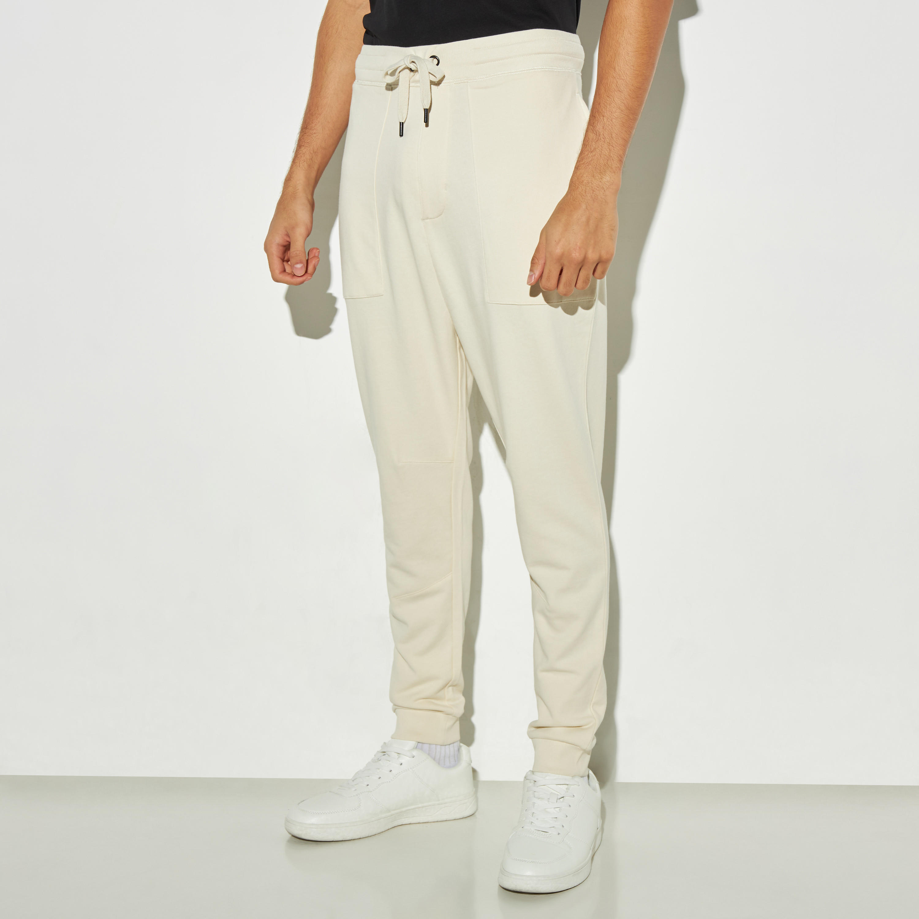 Solid Joggers with Drawstring Closure and Pockets-men-clothing-bottoms-joggers-image-1