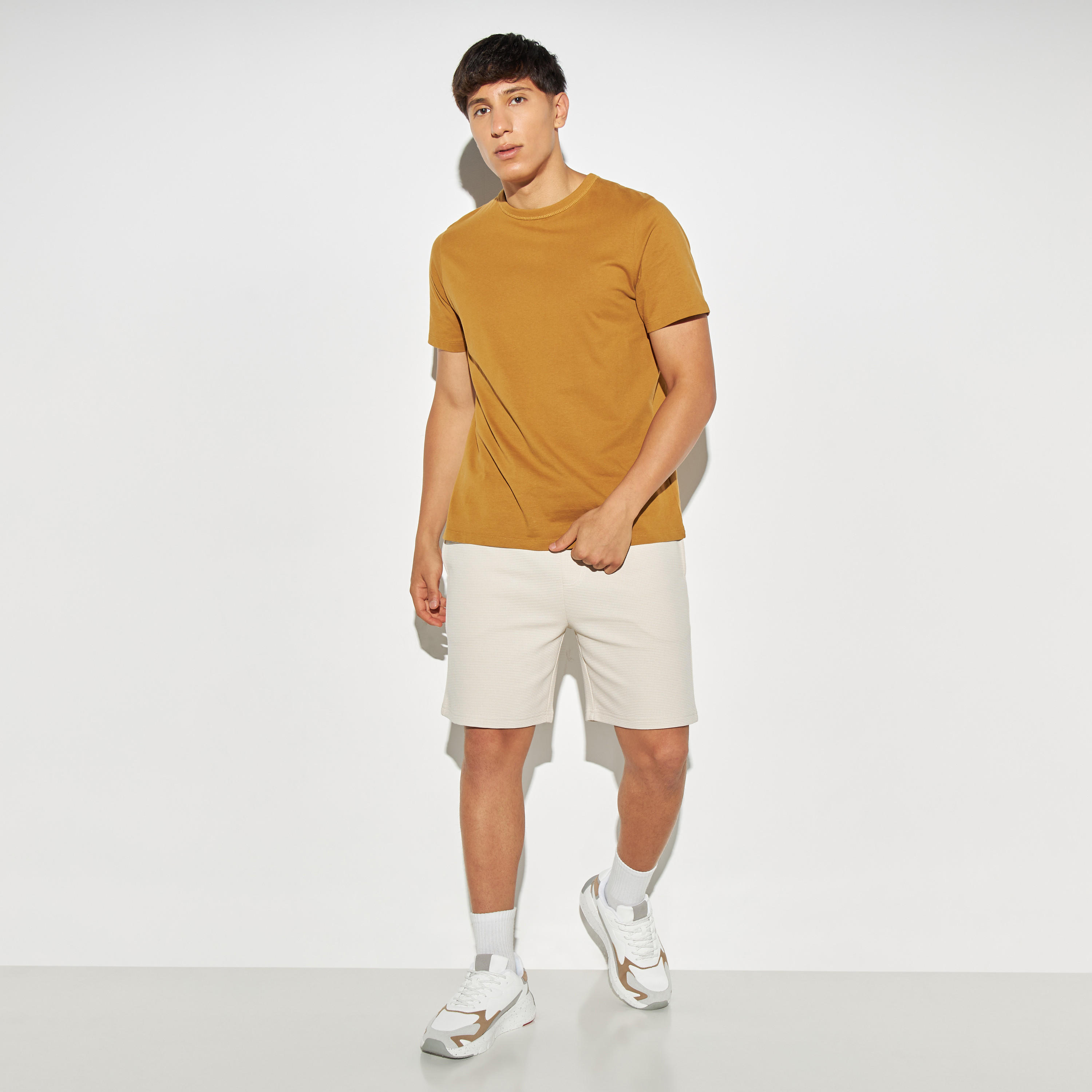 Waffle Textured Resort Shorts with Drawstring Closure and Pockets-men-clothing-bottoms-shorts-image-2