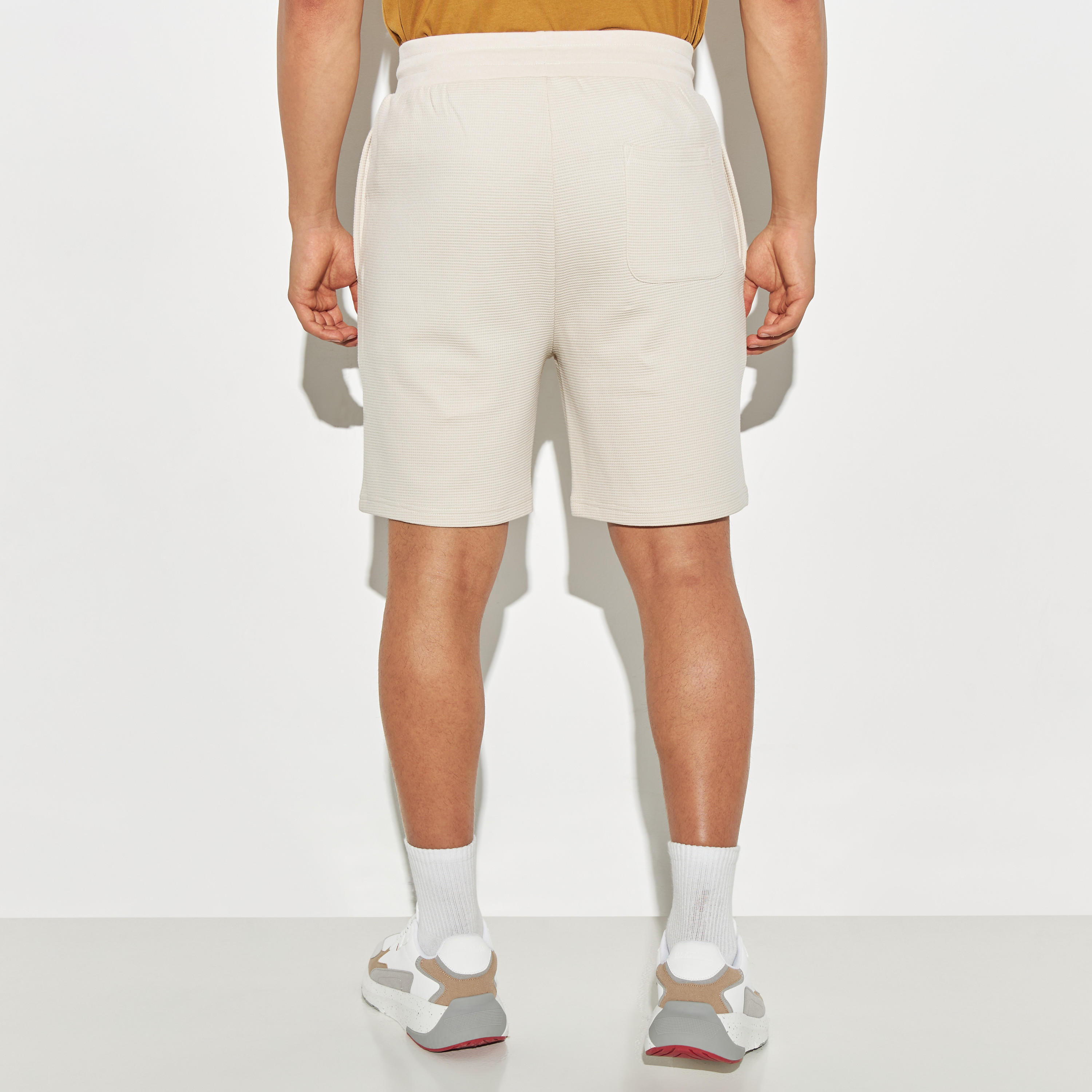 Waffle Textured Resort Shorts with Drawstring Closure and Pockets-men-clothing-bottoms-shorts-image-3