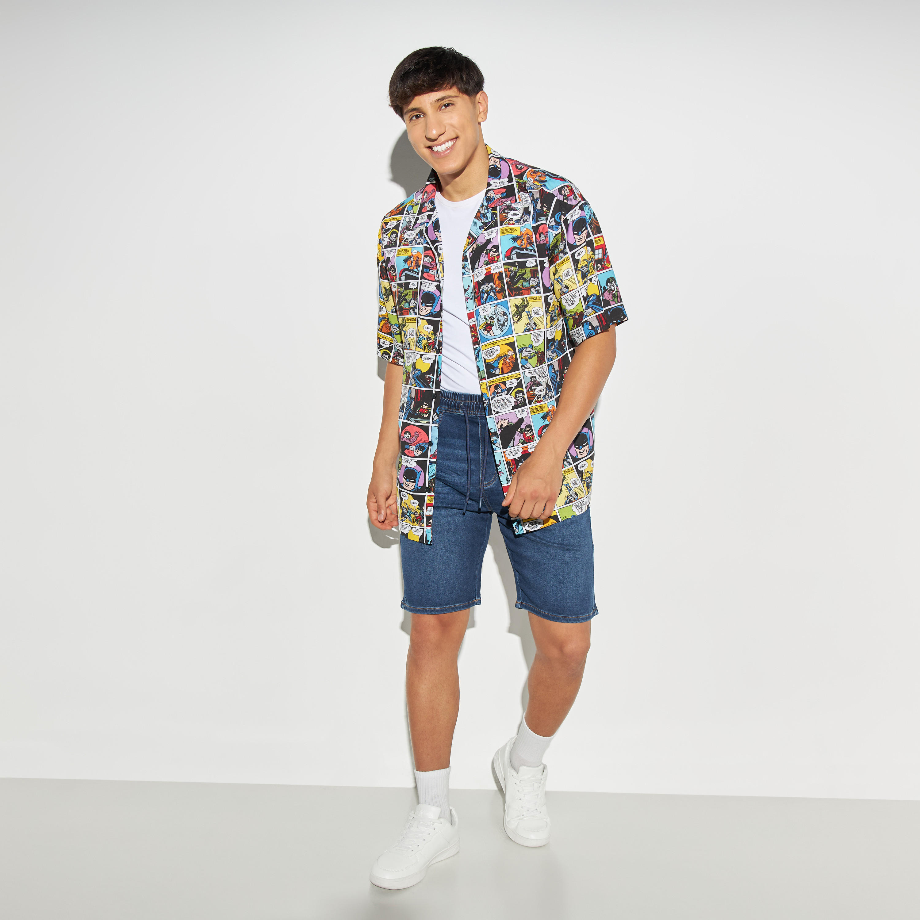 Denim Shorts with Drawstring Closure and Pockets-men-clothing-bottoms-shorts-image-2