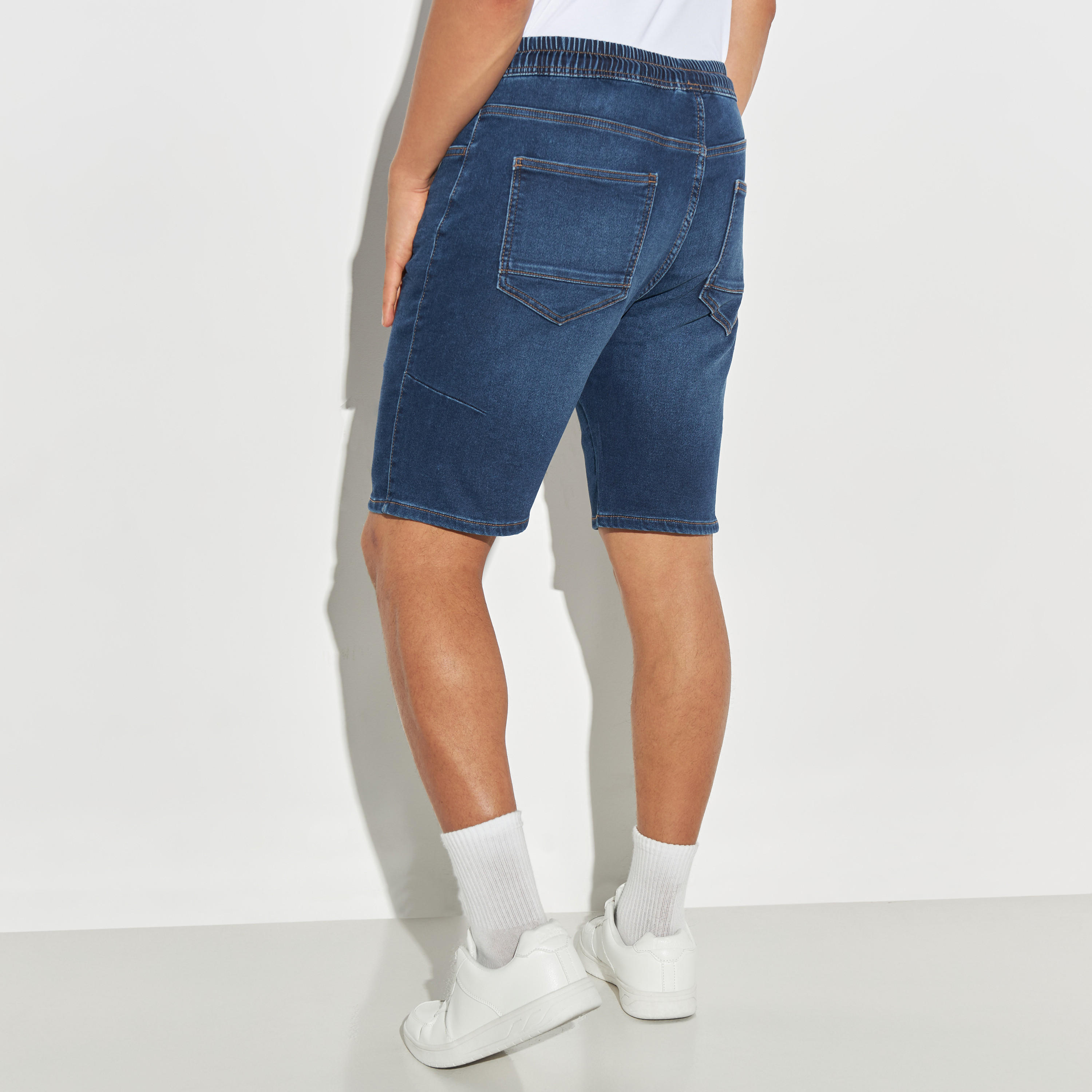 Denim Shorts with Drawstring Closure and Pockets-men-clothing-bottoms-shorts-image-3