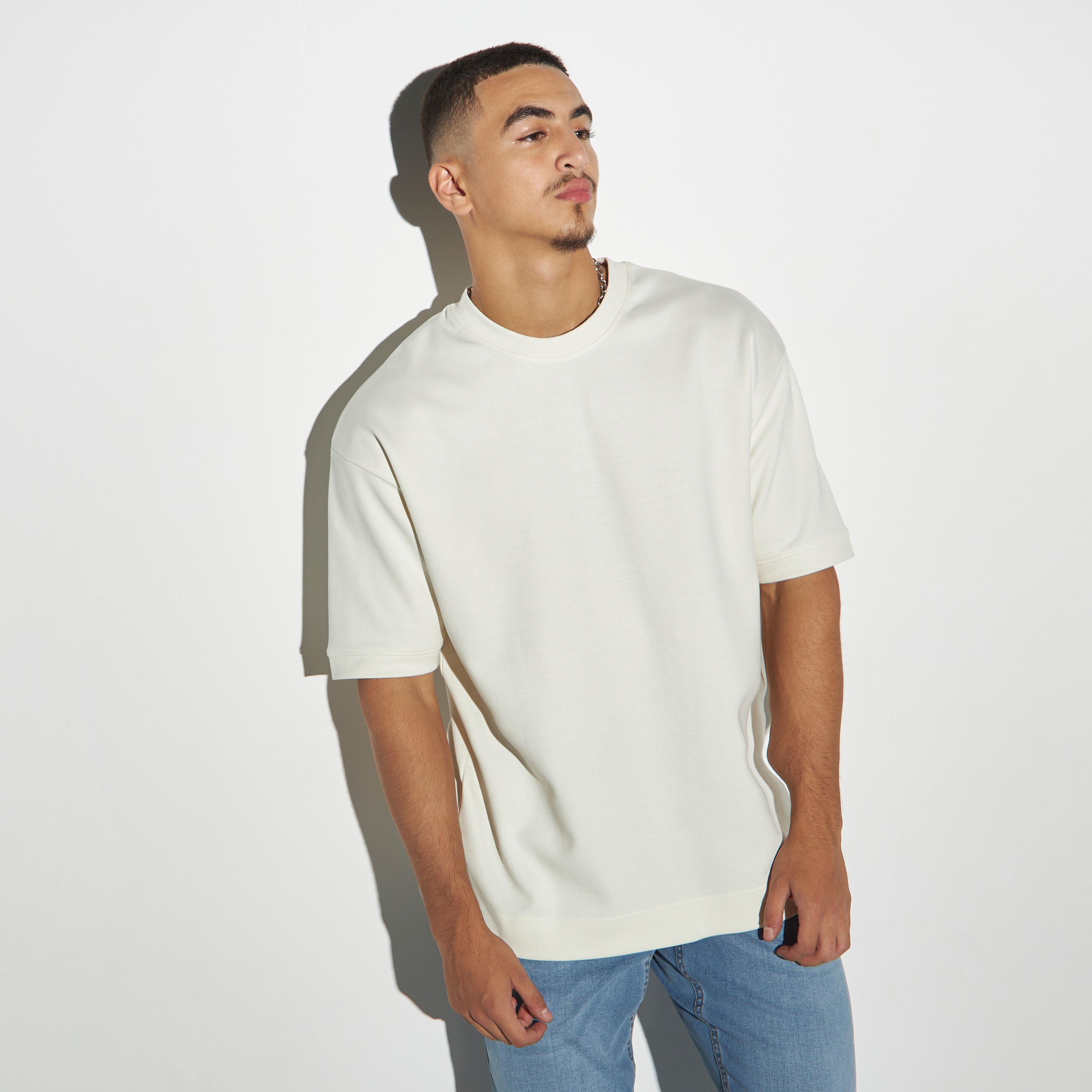 Solid Crew Neck T-shirt with Short Sleeves-men-clothing-tshirtsandpolos-tshirts-image-1