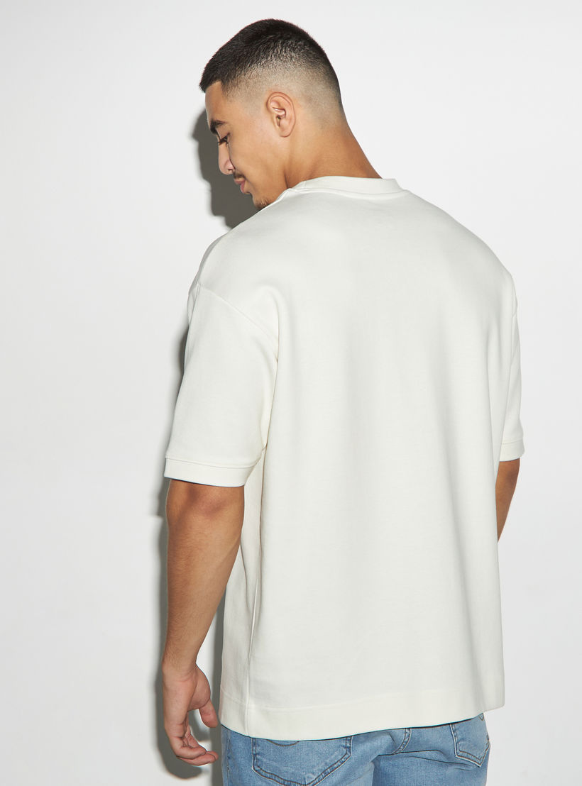 Solid Crew Neck T-shirt with Short Sleeves-men-clothing-tshirtsandpolos-tshirts-image-3