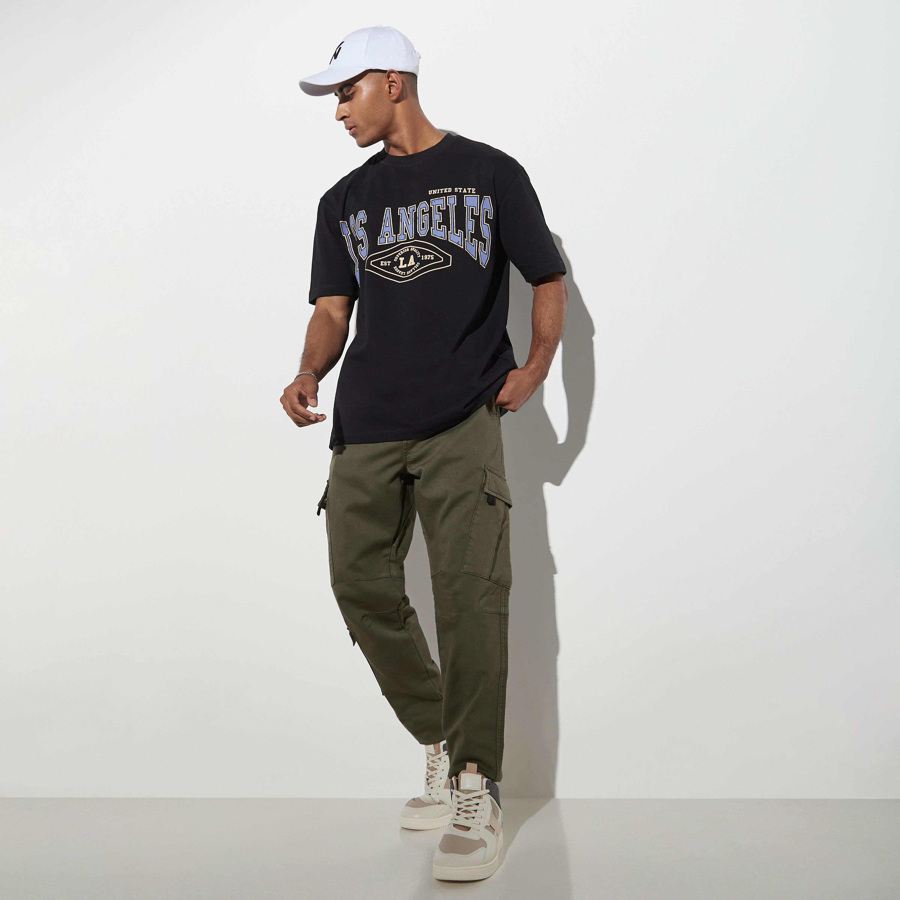 Typographic Print Crew Neck T-shirt with Short Sleeves-men-clothing-tshirtsandpolos-tshirts-image-2