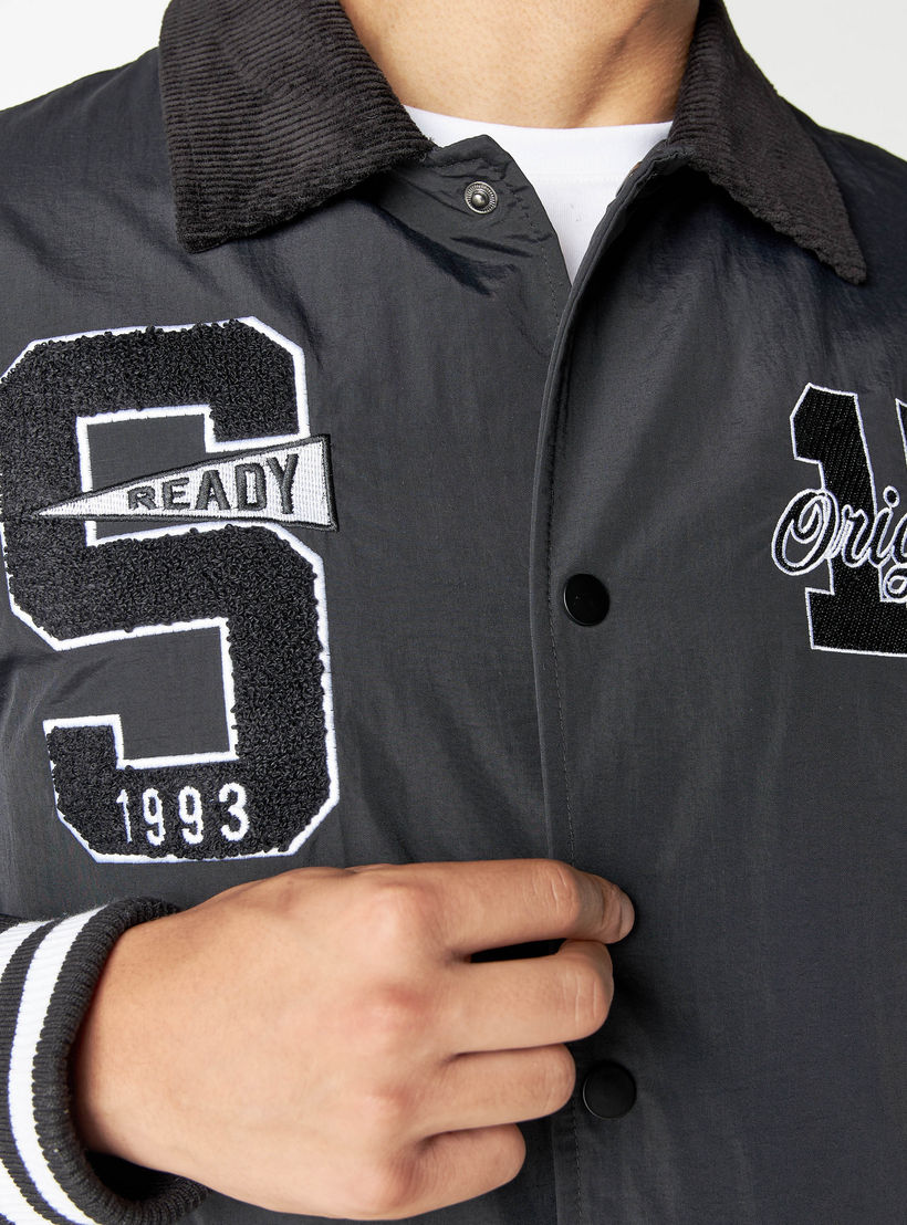 جاكيت فارستي مطرّز بأكمام طويلة-men-clothing-jacketsandblazers-jackets-image-1