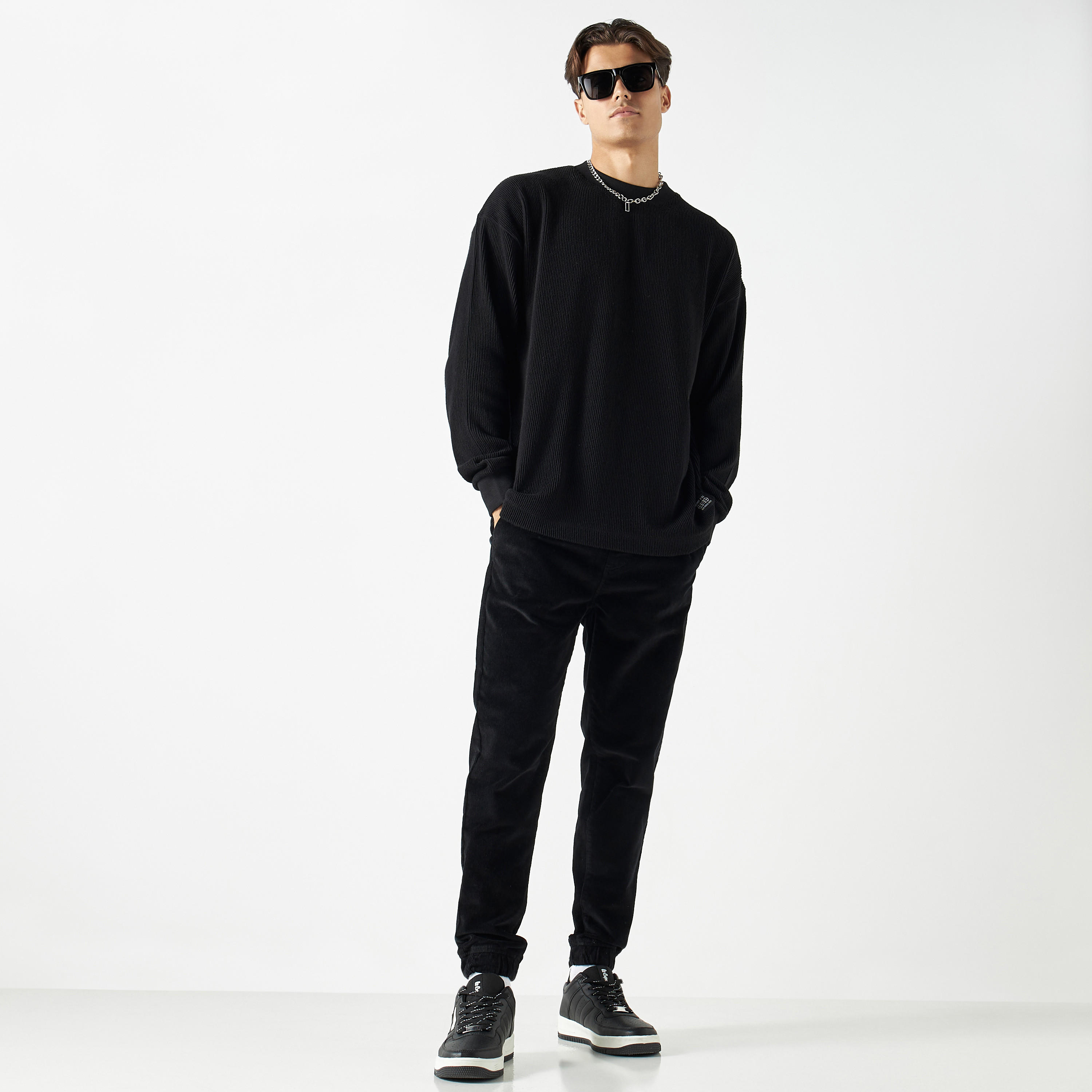 Ribbed Joggers with Drawstring Closure and Pockets-men-clothing-bottoms-joggers-image-2