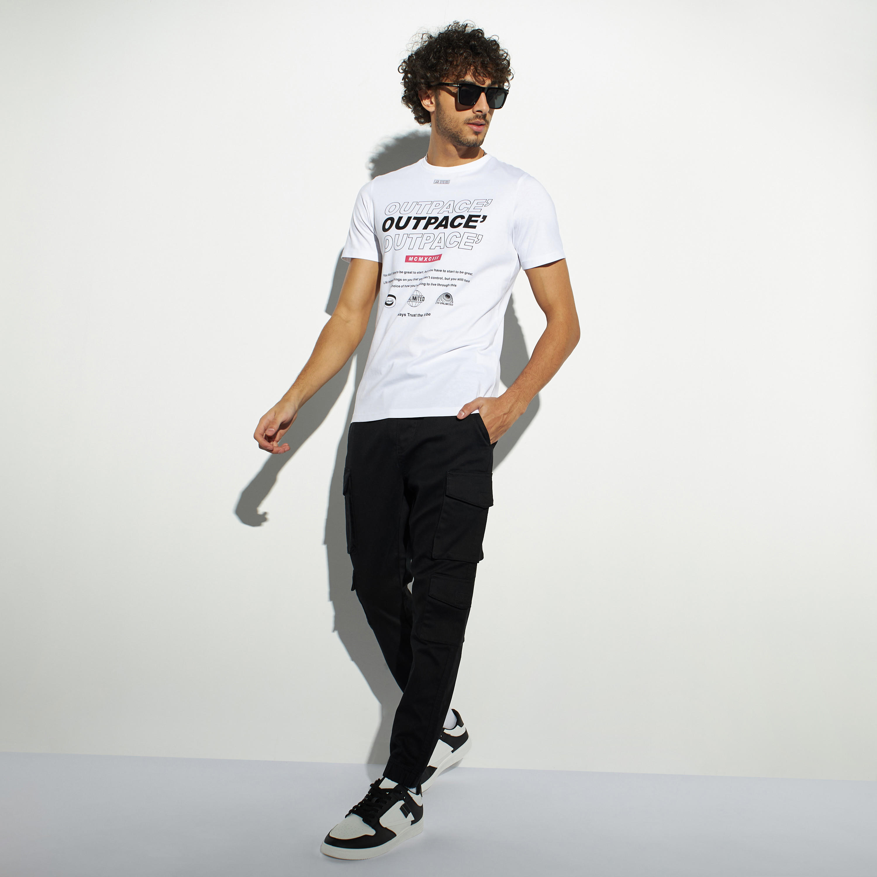 Solid Cargo Joggers with Drawstring Closure and Pockets-men-clothing-bottoms-joggers-image-2