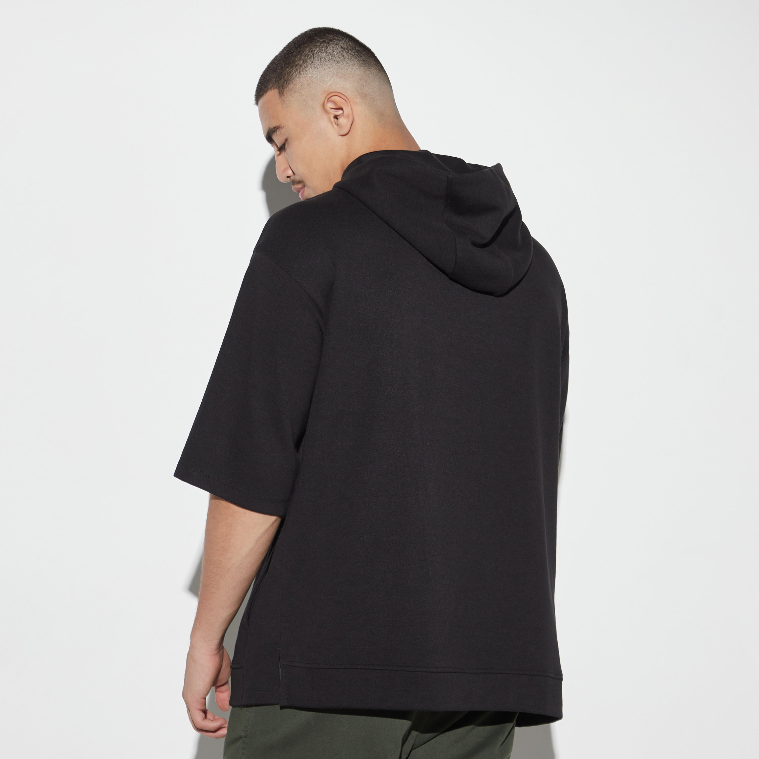 Solid Hooded T-shirt with Drop Shoulder Sleeves-men-winterwear-hoodiesandsweatshirts-image-3
