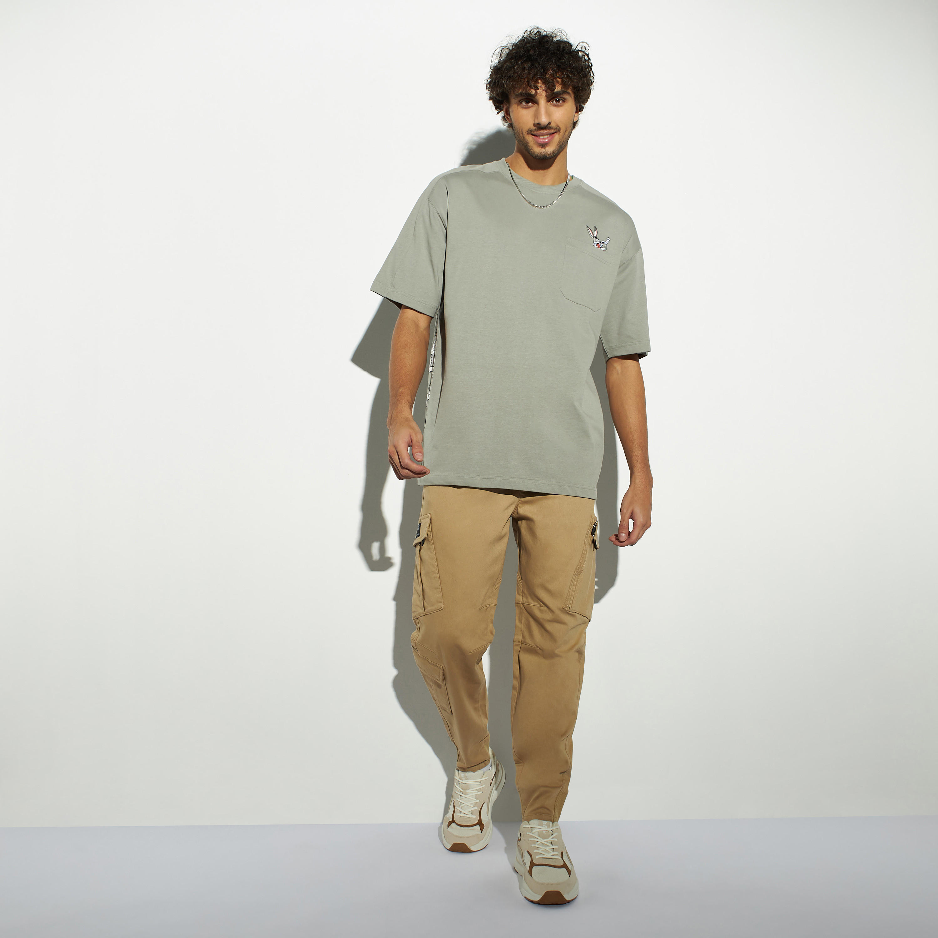 Solid Cargo Pants with Drawstring Closure and Pockets-men-clothing-bottoms-trousersandchinos-trousers-image-2