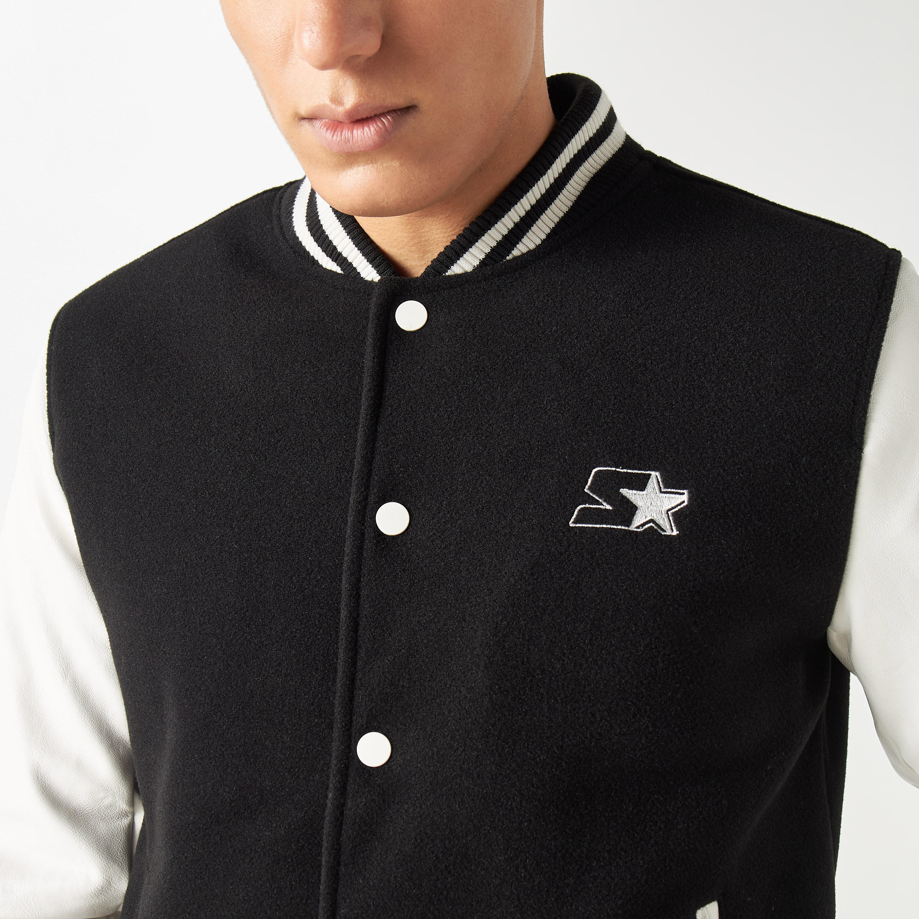 Starter Typography Print Varsity Jacket with Long Sleeves and Pockets-men-clothing-jacketsandblazers-jackets-image-4