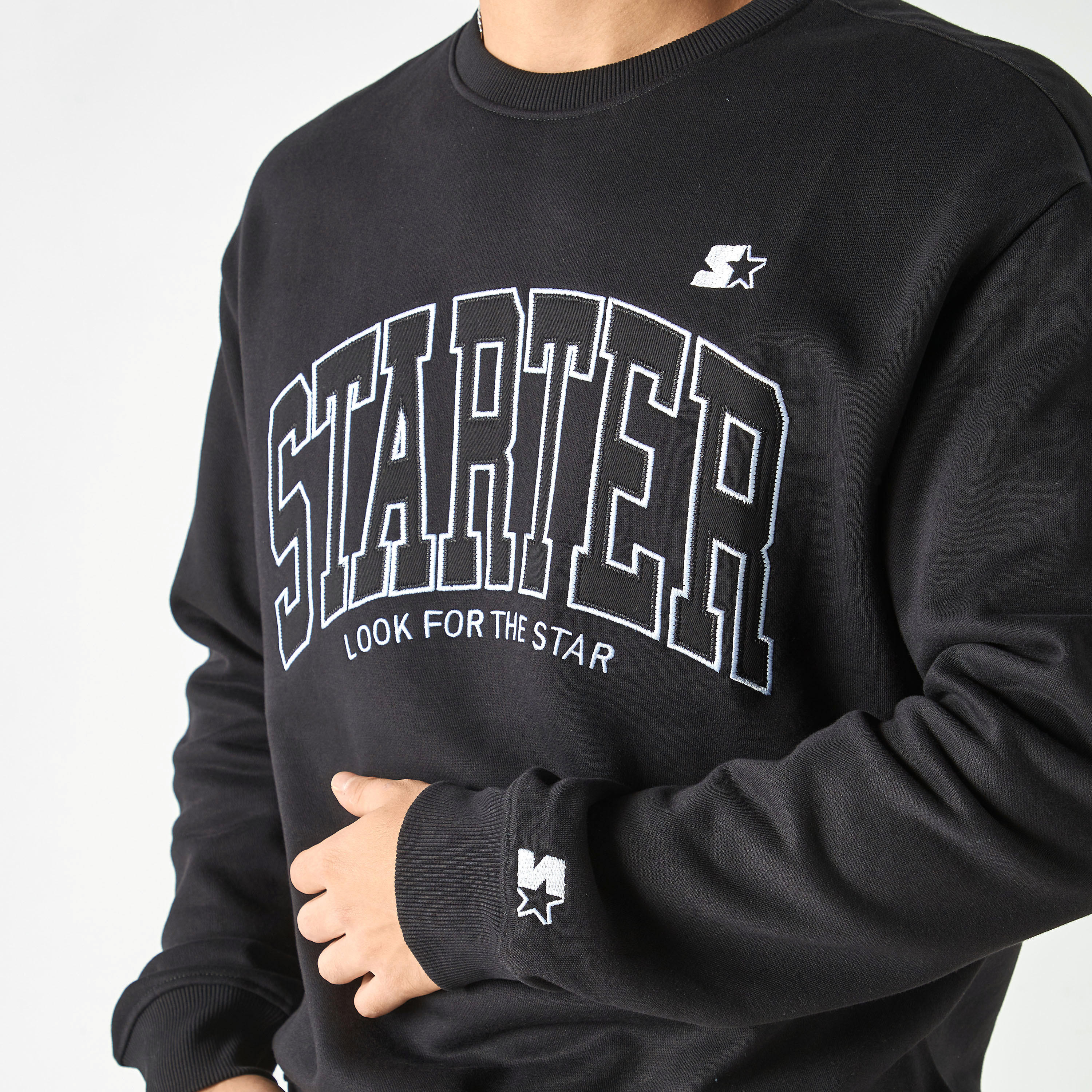 Starter Embroidered Sweatshirt with Long Sleeves-men-winterwear-hoodiesandsweatshirts-image-4