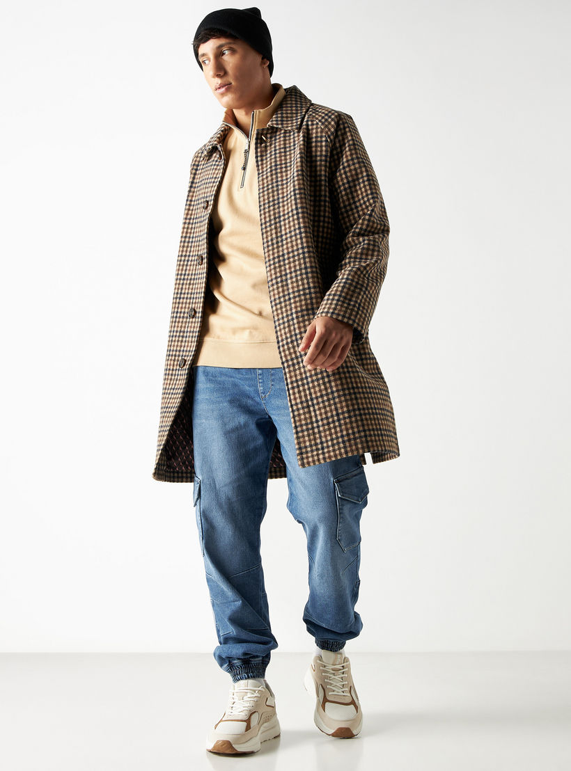 Checked Button Through Coat with Single Vent-men-clothing-jacketsandblazers-coats-image-2