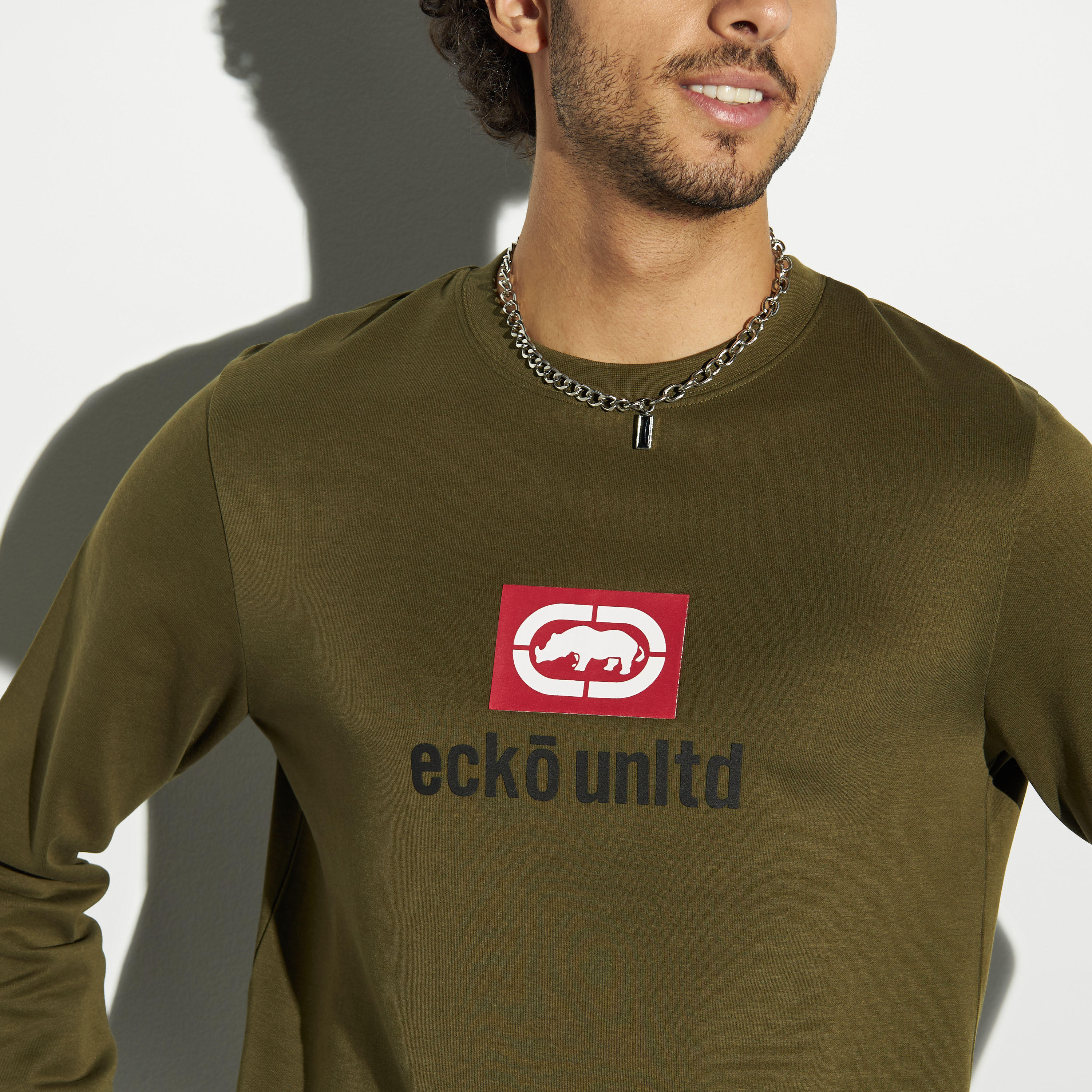 Ecko Unltd Logo Print Sweatshirt with Crew Neck-men-winterwear-hoodiesandsweatshirts-image-4