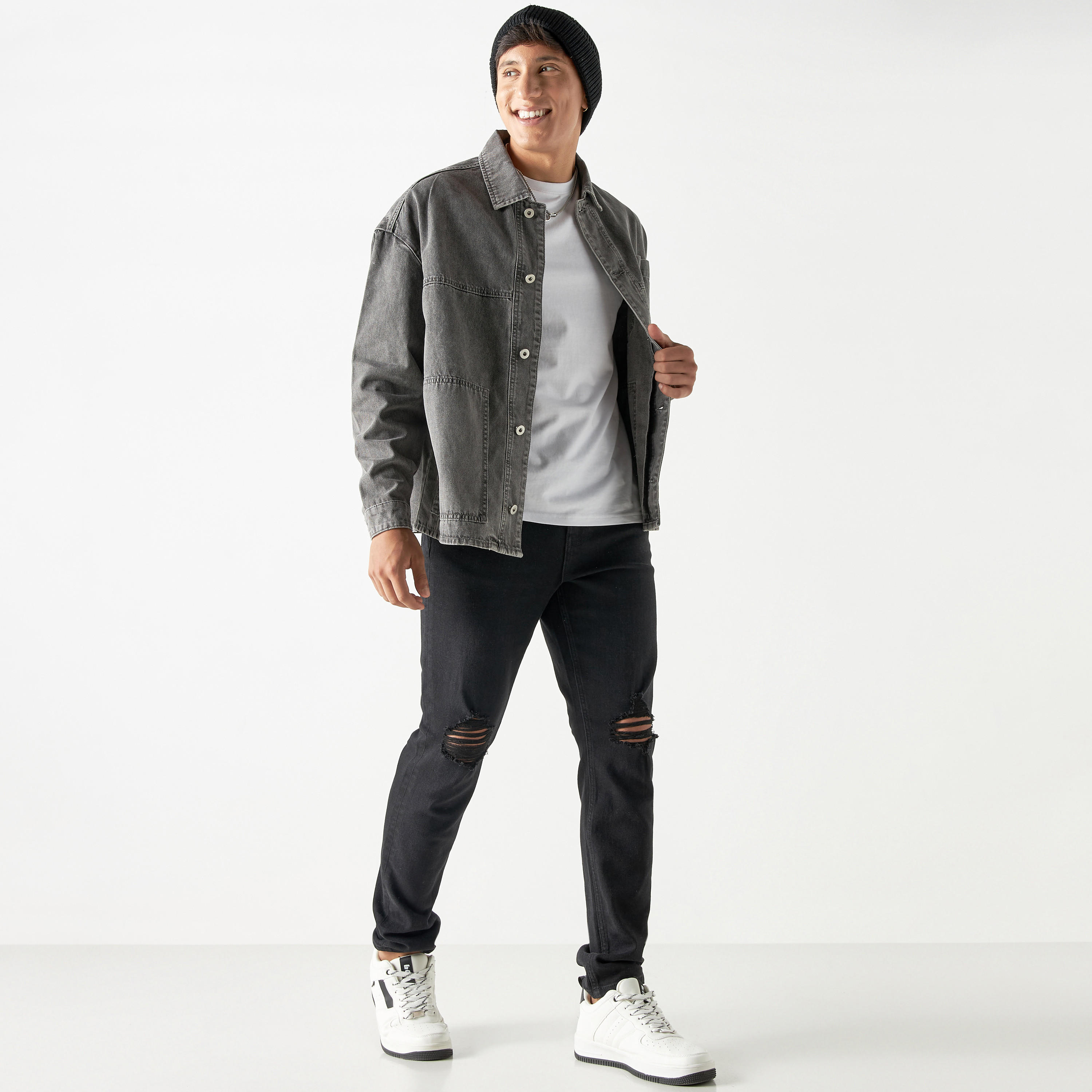 جاكيت دنيم بجيوب وأكمام طويلة وتفاصيل ليجو-men-clothing-jacketsandblazers-jackets-image-2