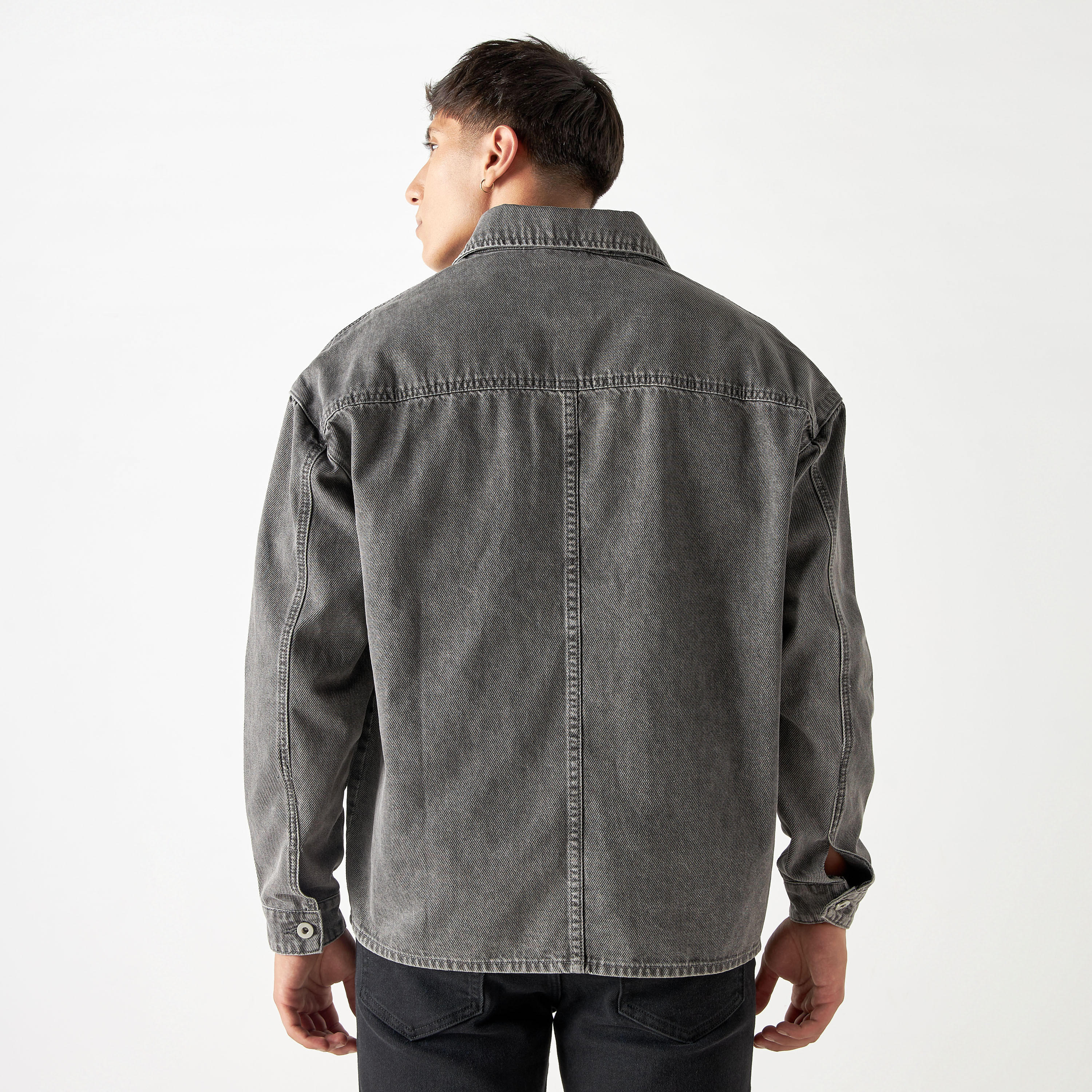 جاكيت دنيم بجيوب وأكمام طويلة وتفاصيل ليجو-men-clothing-jacketsandblazers-jackets-image-3