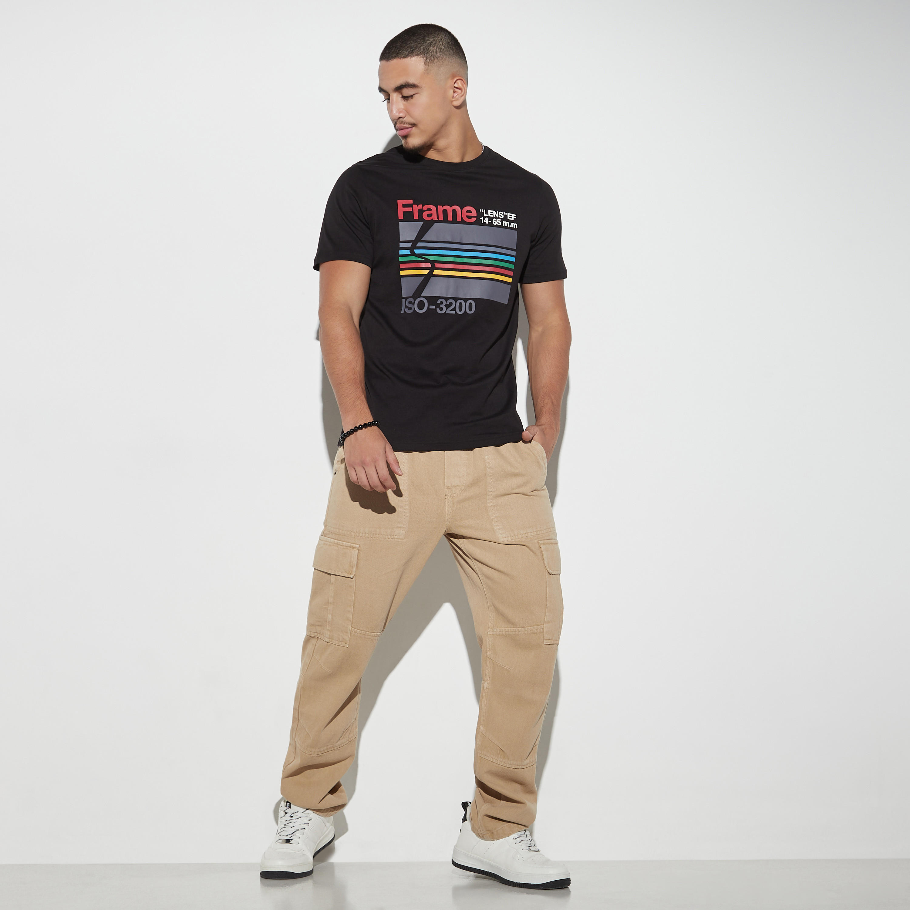 Printed Crew Neck T-shirt with Short Sleeves-men-clothing-tshirtsandpolos-tshirts-image-2