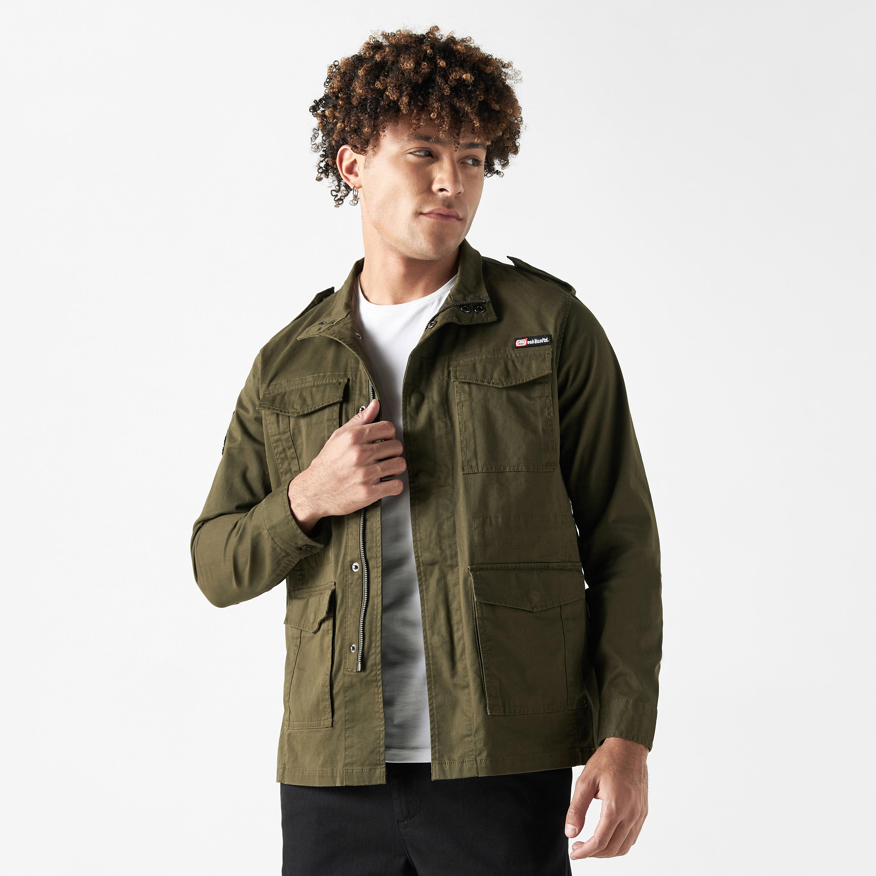 جاكيت بأكمام طويلة وتفاصيل شعار من إيكو أنليمتد-men-clothing-jacketsandblazers-jackets-image-1