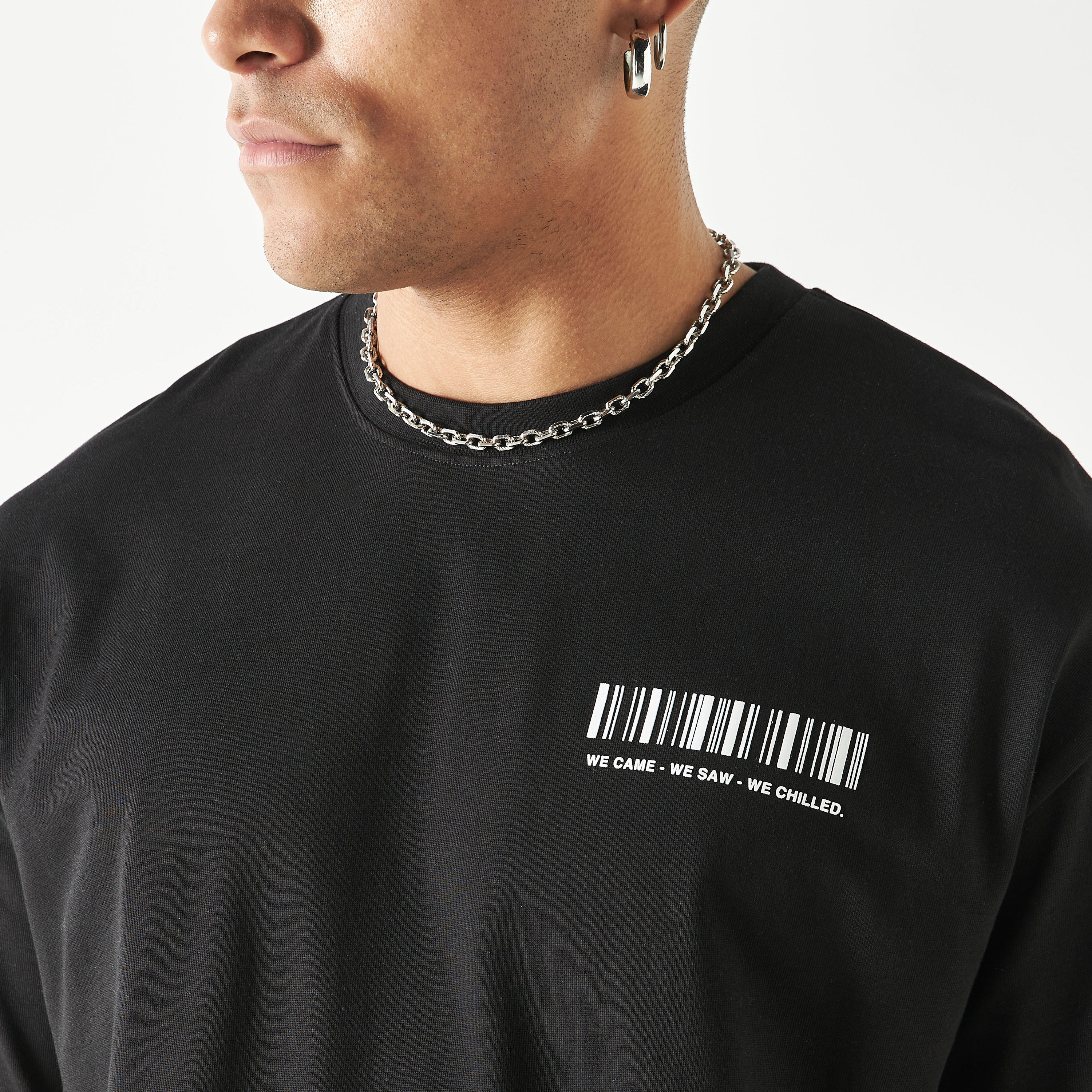 Graphic Print Oversized T-shirt with Short Sleeves and Crew Neck-men-clothing-tshirtsandpolos-tshirts-image-8